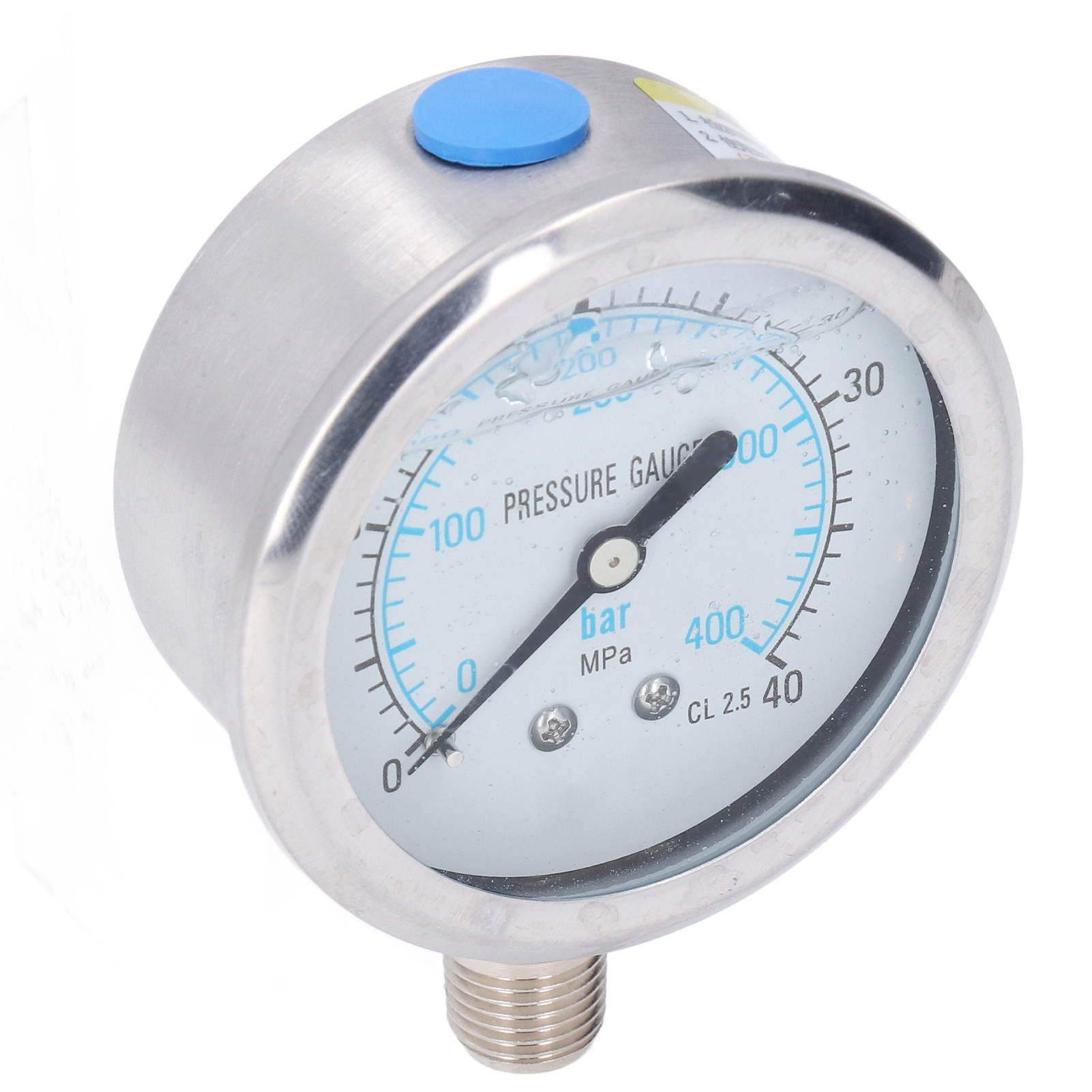 Vakuummeter Mit Transparentem Zifferblatt, Edelstahlgehäuse, Für Industrielle Und Private Anwendungen, 1/4 Npt-anschluss, Messbereich 0-40 Mpa, Robustes Manometer.