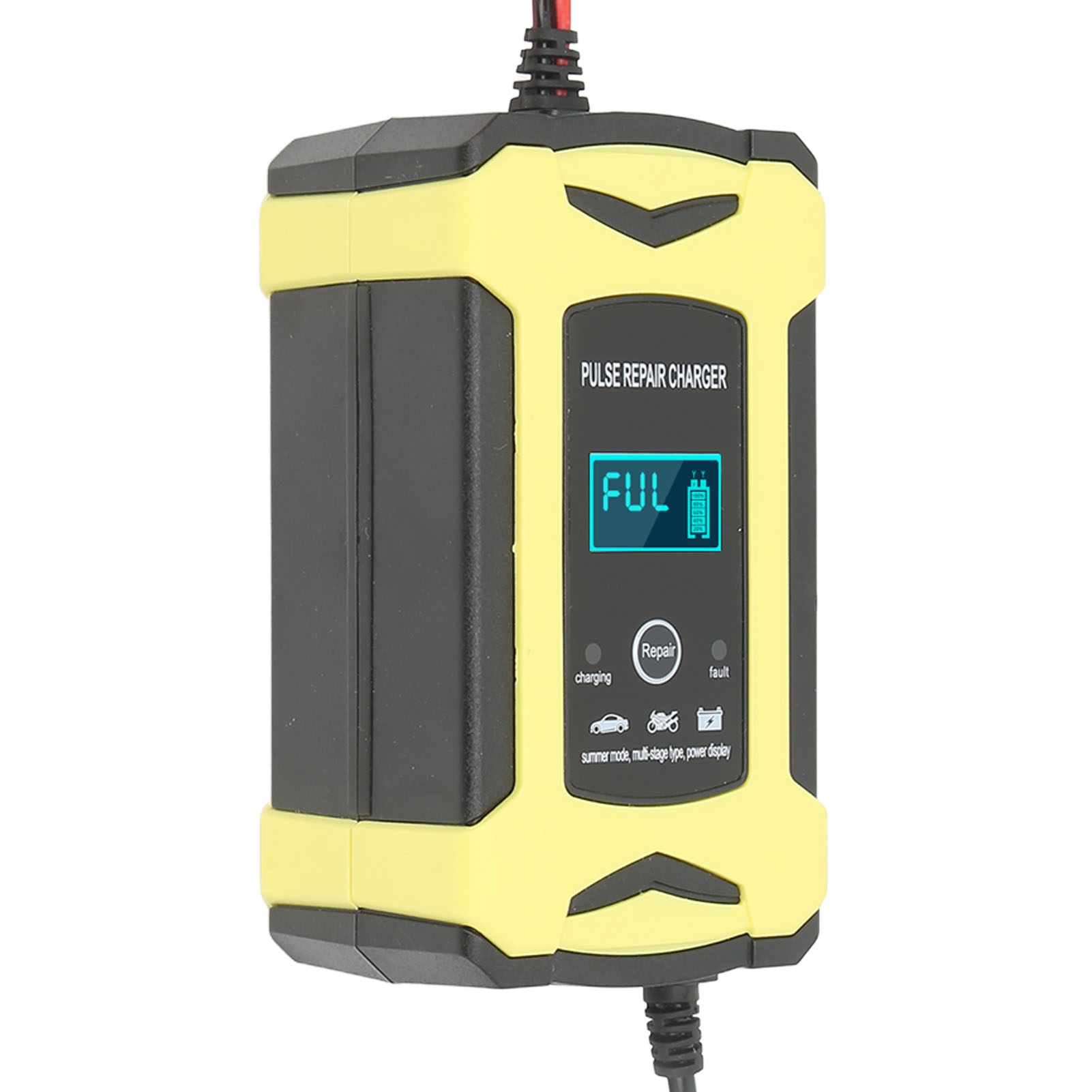 Intelligentes 12v/24v-batterieladegerät Mit Lüfter, Automatischer Hoch-/niederfrequenz-impulserhaltung, 110–240v-eu-stecker