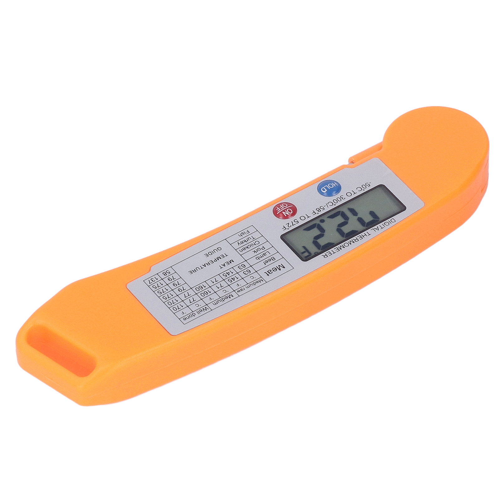 Faltbares Elektronisches Digitales Lebensmittelthermometer, Sofortanzeige, Präzises Kochen, Orange Farbe, Tragbares Smart-gerät.