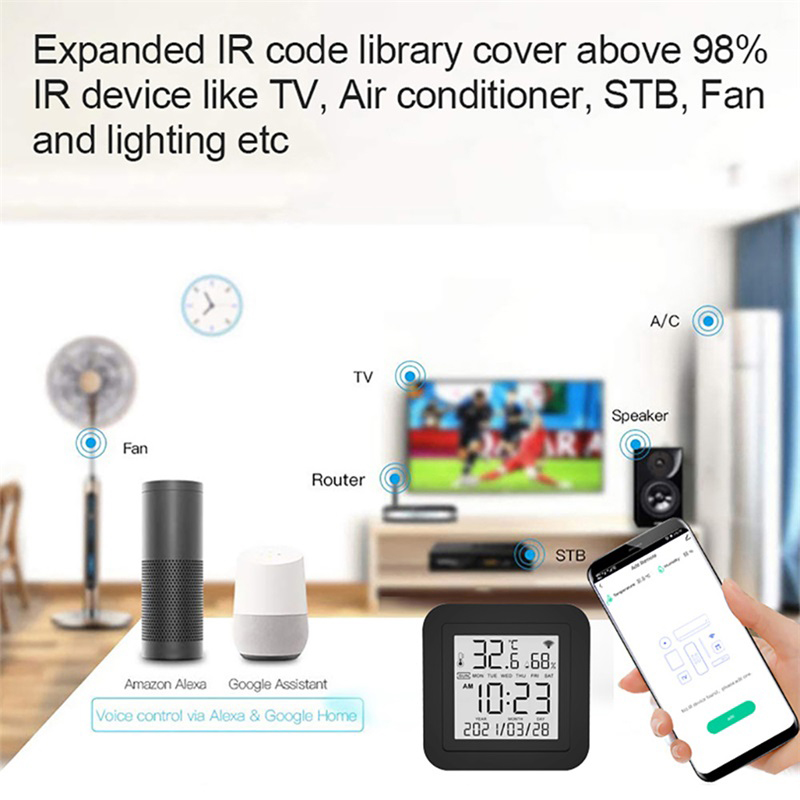 Digitales Wlan-thermometer-hygrometer Mit Infrarot-fernbedienung, Temperatur- Und Feuchtigkeitsmonitor Für Klimaanlagen Und Haushaltsgeräte