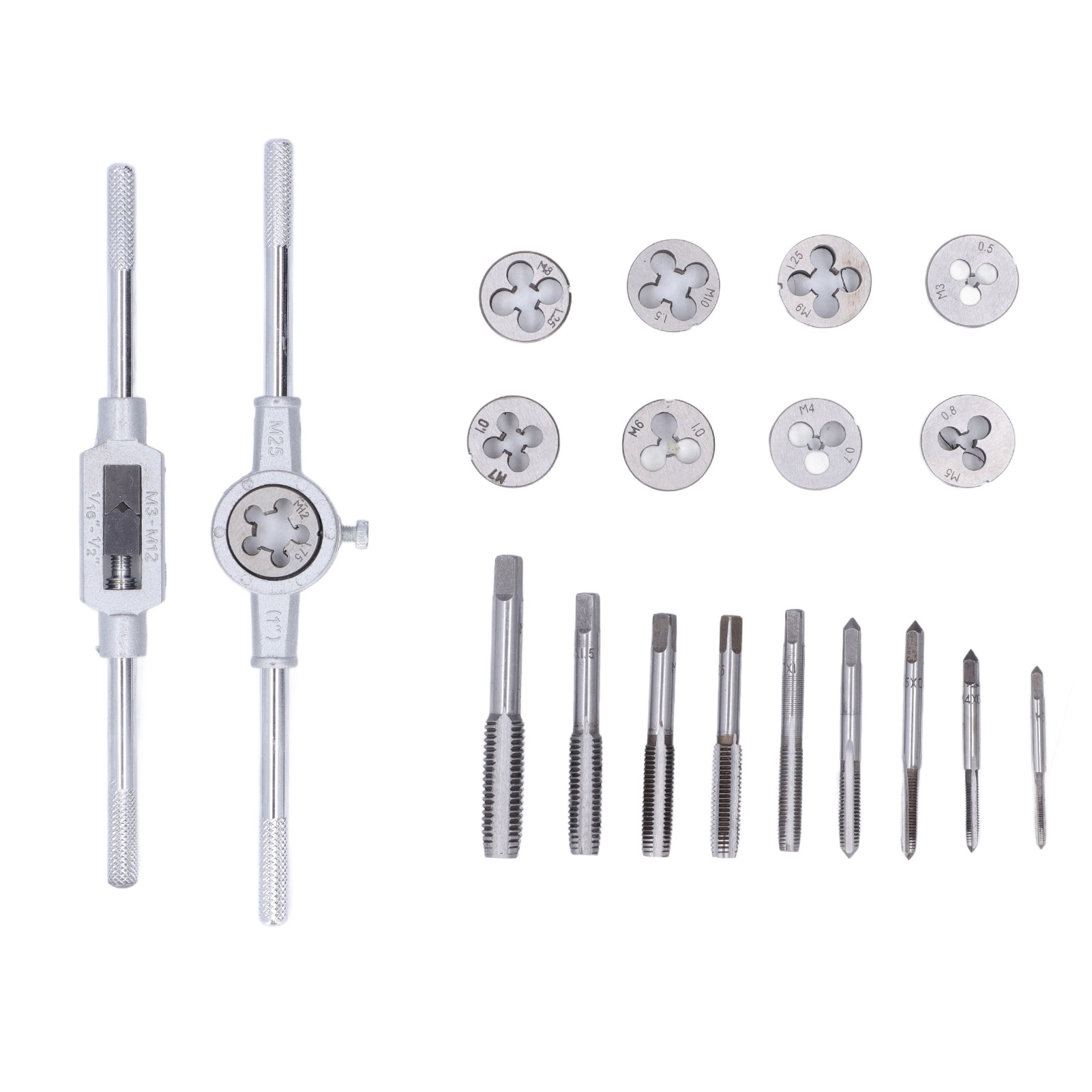 Set Mit 20 Gewindebohrern Und Schneideisen Aus Werkzeugstahl, Für Autoreparaturen, Heimwerkerarbeiten, Gusseisen Und Aluminium