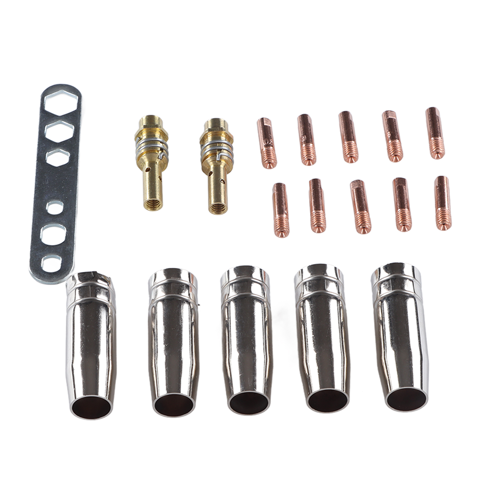 Set Aus 5 Kontaktdüsen Und Tig/mig-schweißspitzen, Mb15-brennerverschleißteilen, Hitzeschutz, Präzision Und Langlebigkeit.