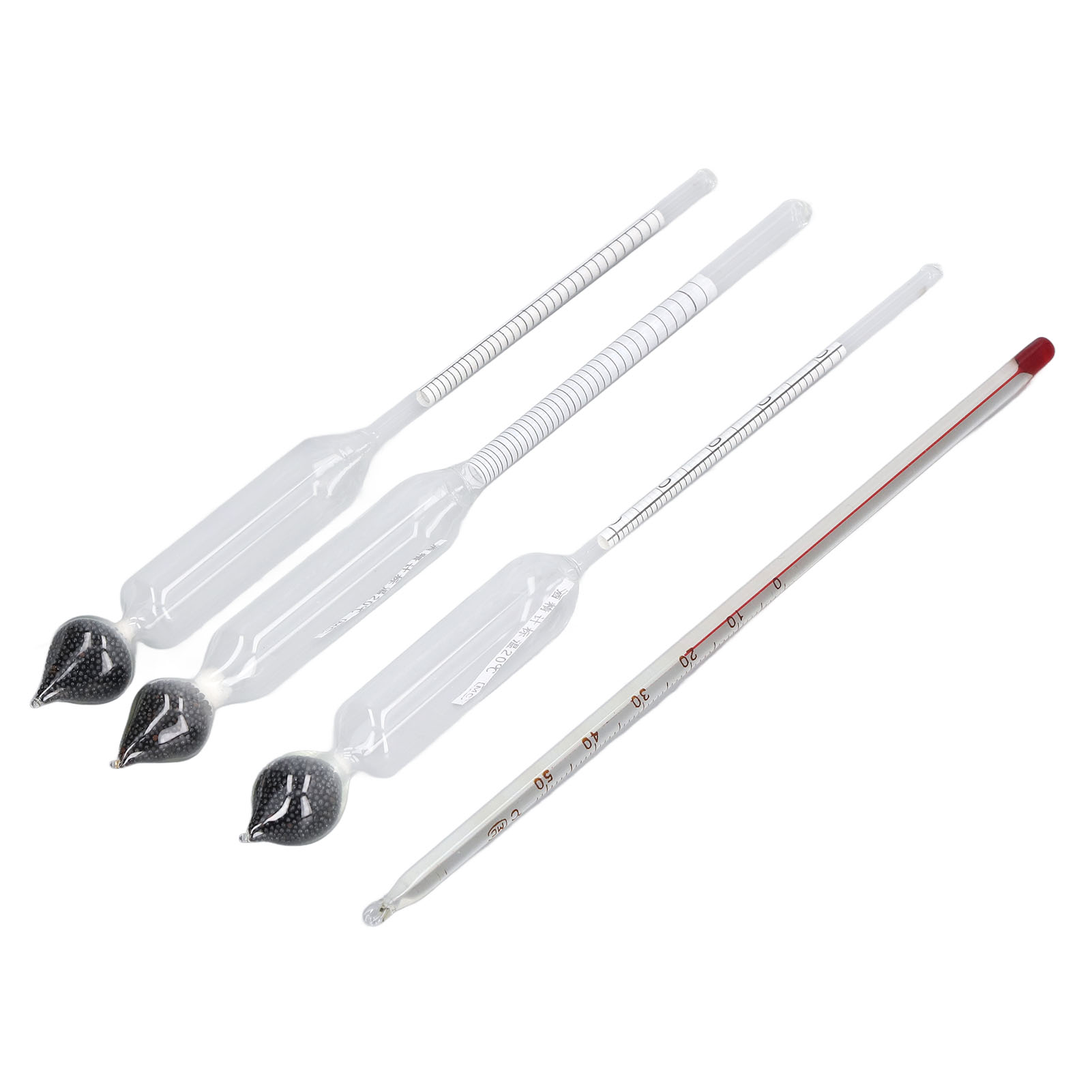 3-teiliges Haushaltsalkohol-hydrometer Mit Glasthermometer, Messzylinder Inklusive, Präziser Konzentrationstester Für Getränke