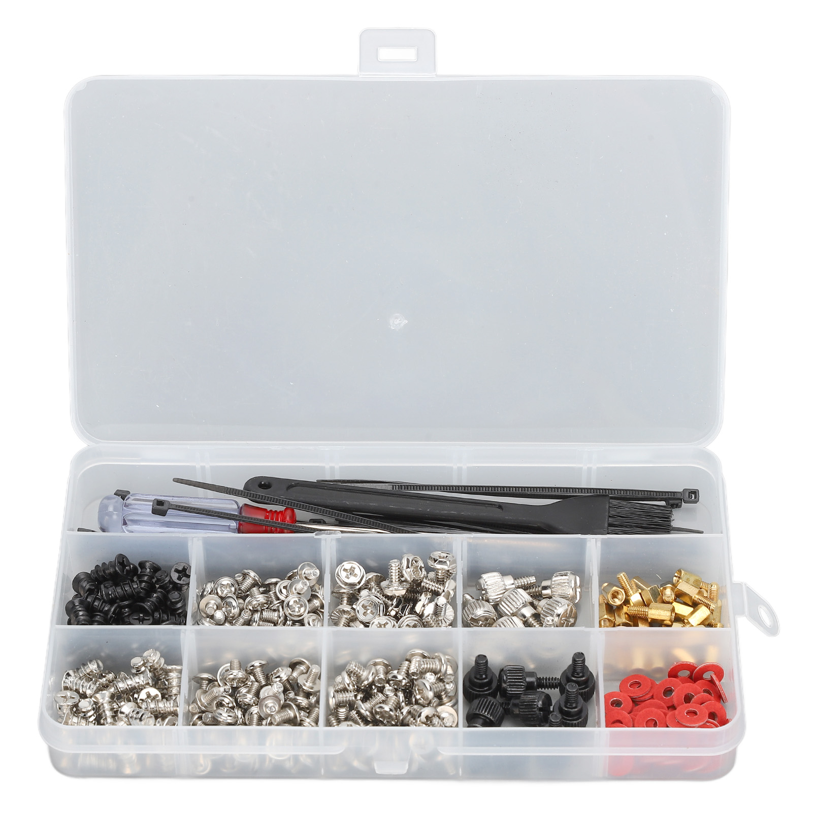 362-teiliges Wartungsset: Computerschrauben, Abstandshalter, Schraubendreher, Kabelbinder, Reinigungsbürste, Pc-reparaturset