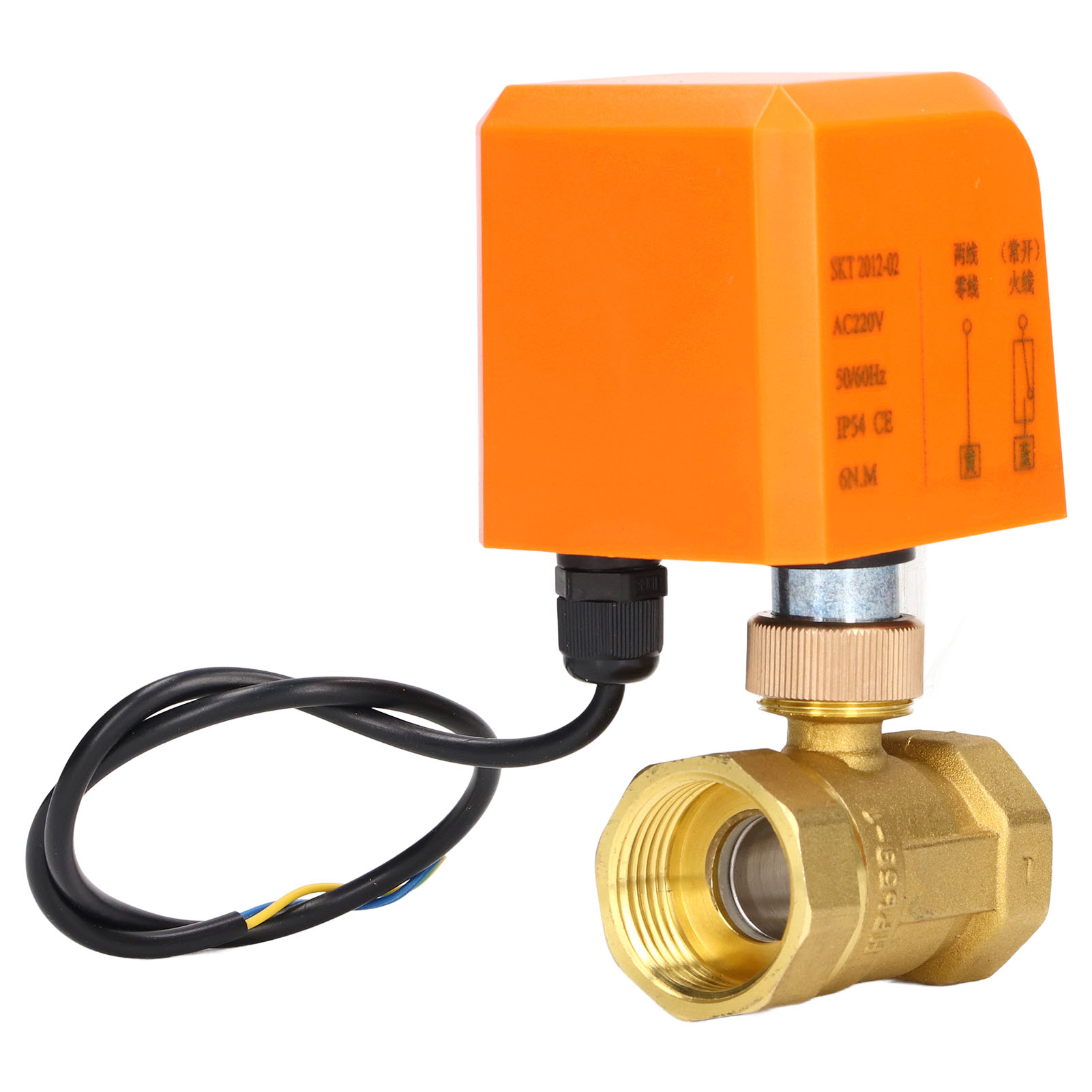 Motorisiertes 2-draht-2-wege-ventil, Normalerweise Offen, Dn25, Messing Und Abs, 220 V Ac-synchronmotor Für Heizung Und Bewässerung