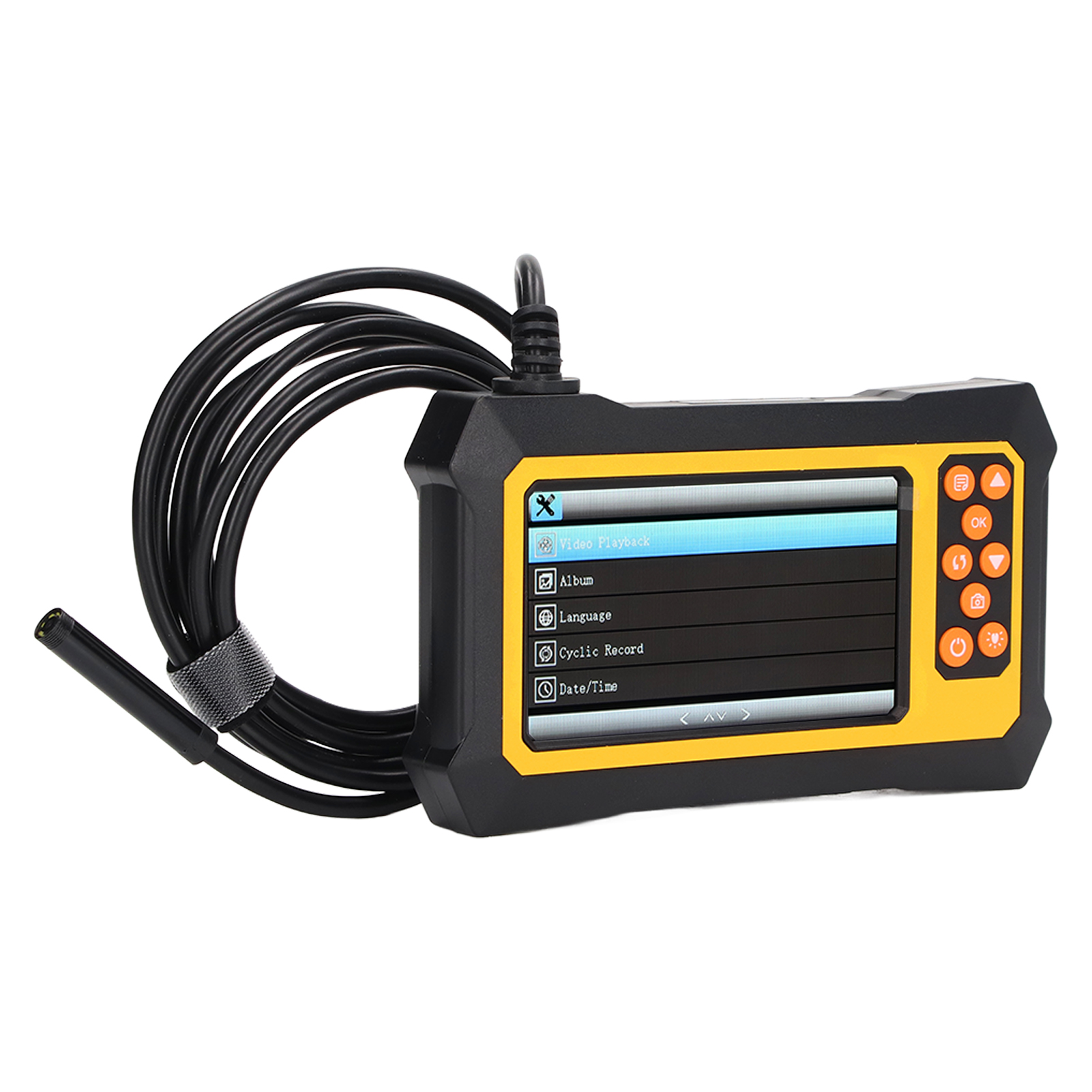 8-mm-endoskop Mit 4,3-zoll-lcd-bildschirm, Wasserdichte Inspektionskamera (ip67), 5 M/16,4 Ft, Gelb, Für Technische Diagnostik
