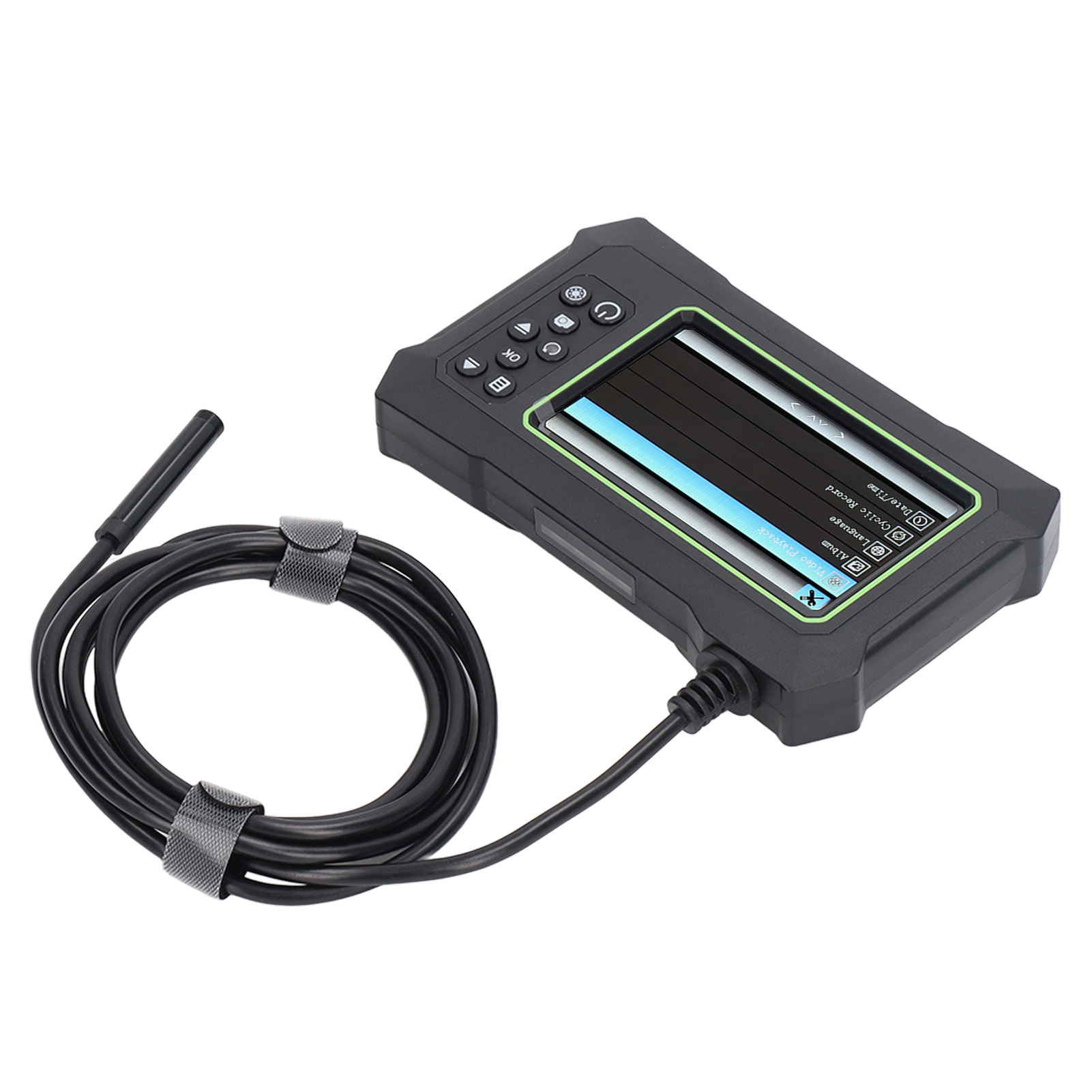 8-mm-endoskop Mit 4,3-zoll-lcd-bildschirm, Wasserdichte Inspektionskamera (ip67), 7 M Reichweite, Schwarz/grün