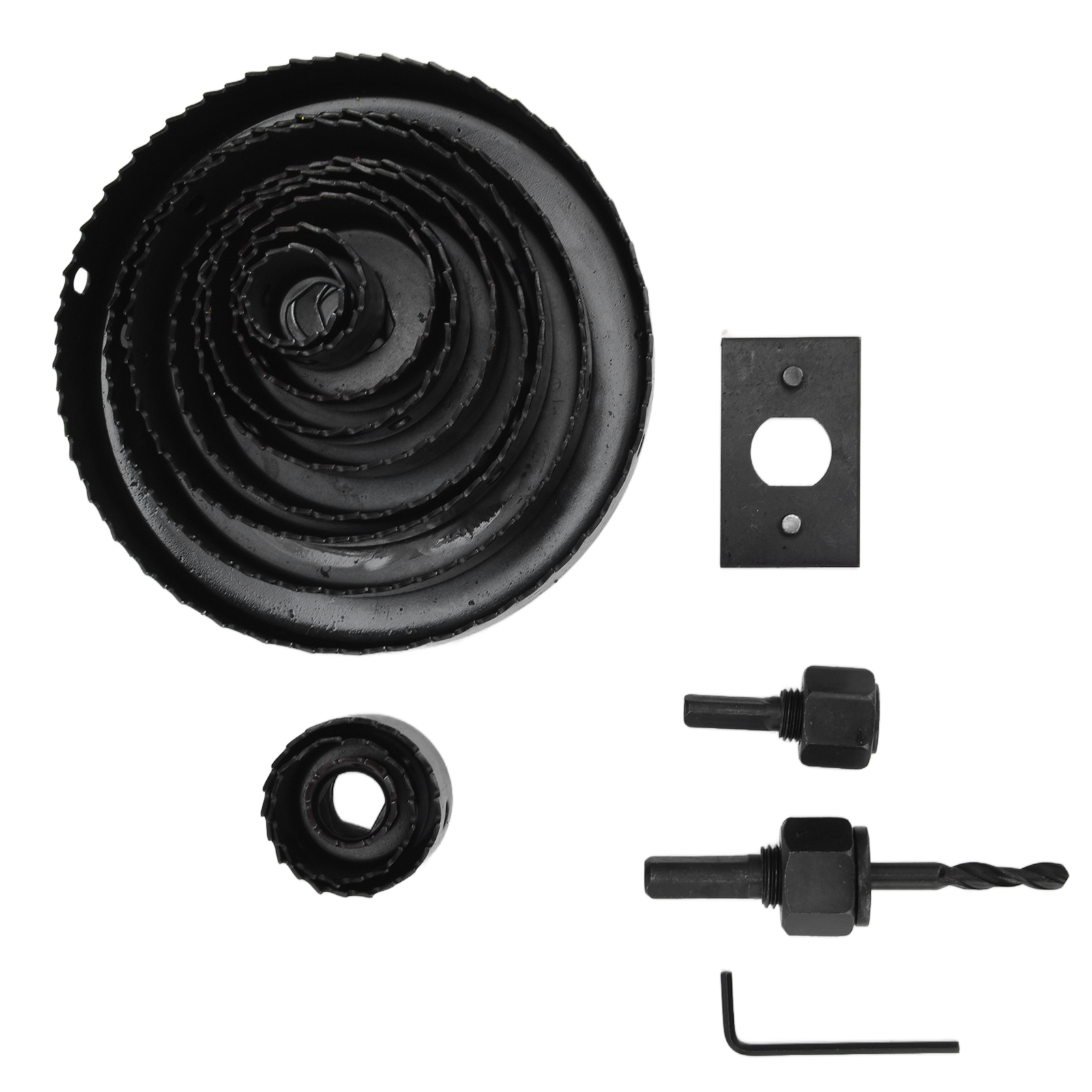 Set Mit 16 Schwarzen Hartmetall-lochsägen, 19–127 Mm Kreissäge Für Holz, Pvc Und Platten, Kernbohrer