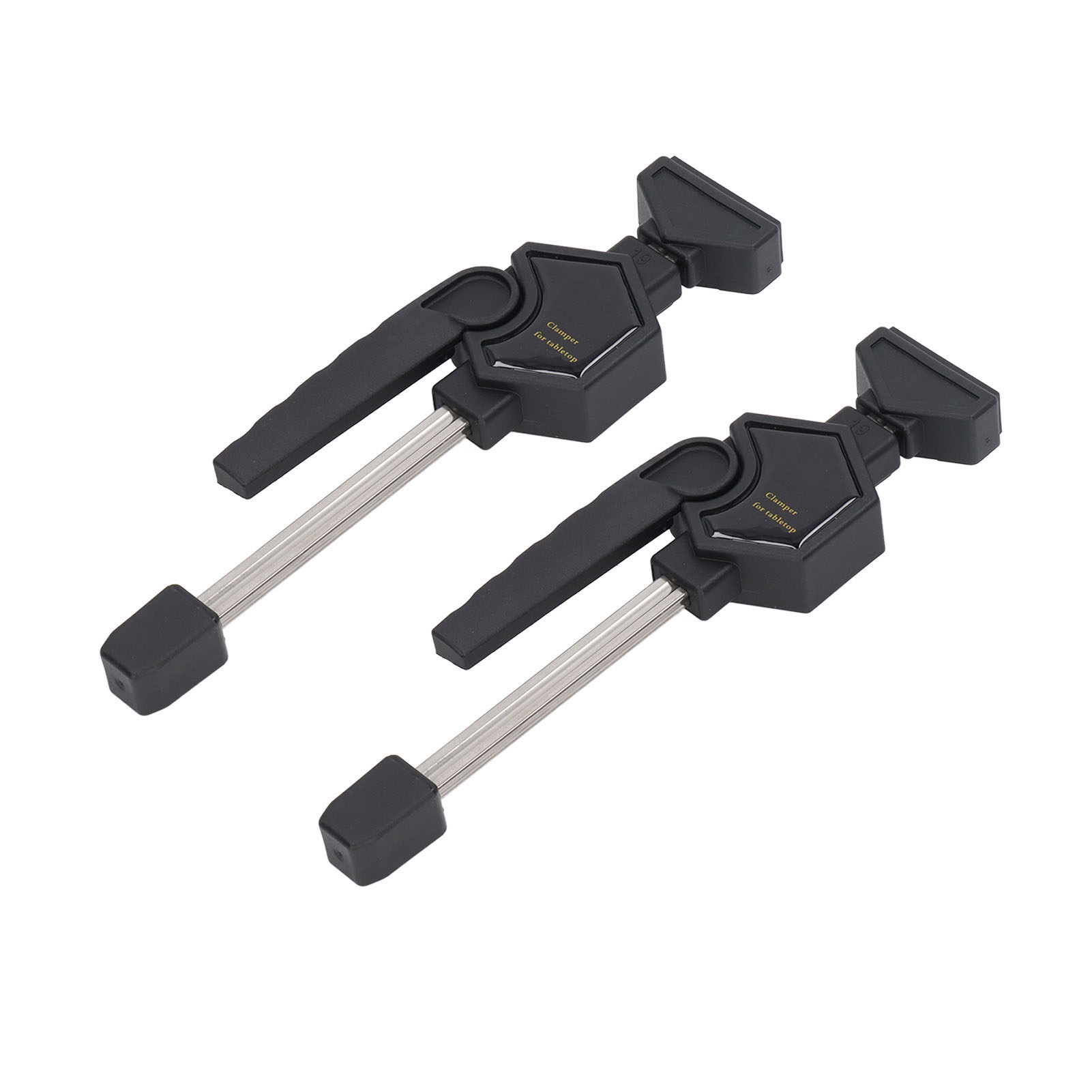 Set Aus 2 Ergonomischen Schnellspannern, Verstellbarer Schwarzer Griff, Zeitsparend Bei Der Holzbearbeitung, 20 Mm / 0,79 Zoll Öffnung, Robuste Holzbefestigung.