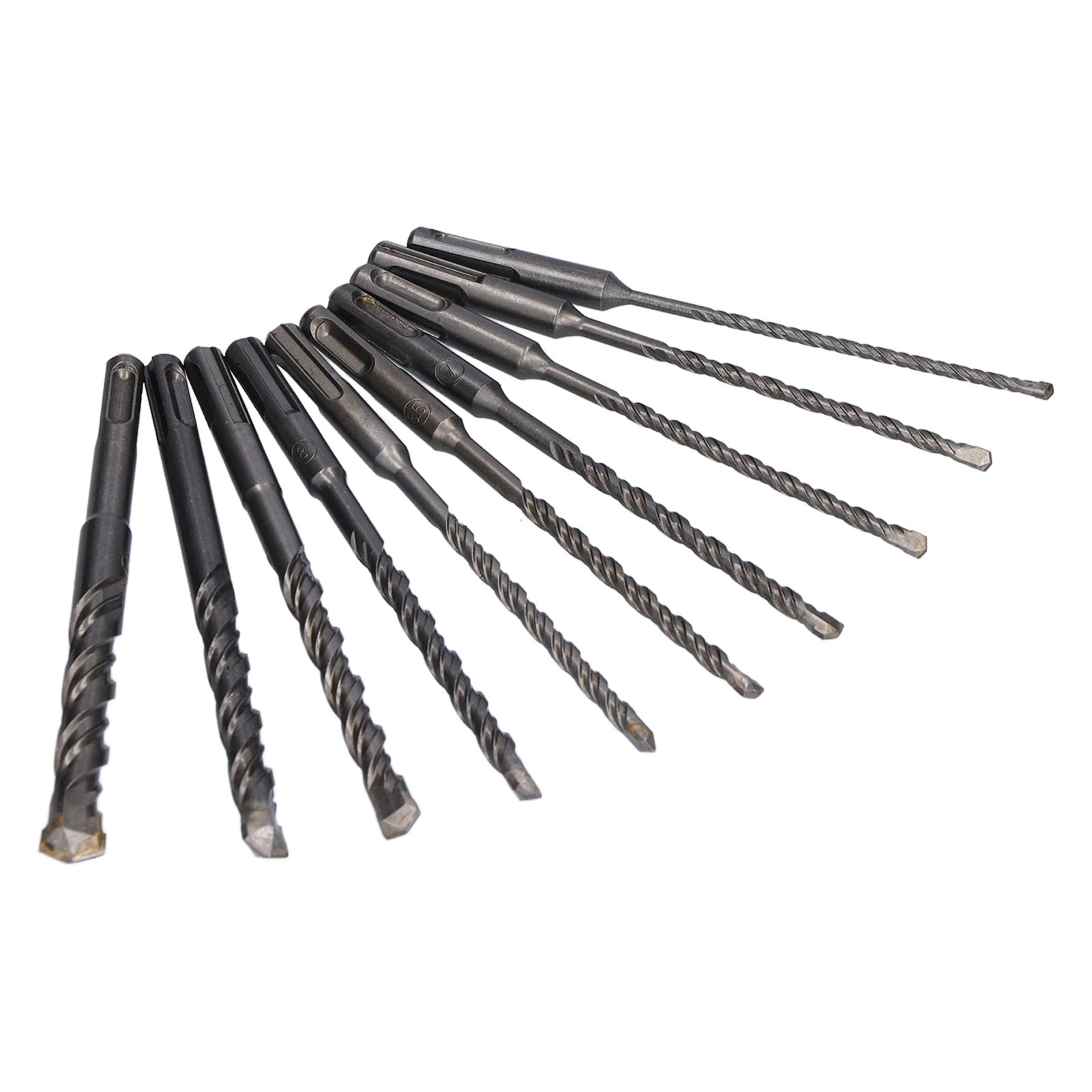 Hartmetall-betonbohrer-set 4–14 Mm, 160 Mm, Bohrer-set Für Schlagbohrmaschinen, Mauerwerksbohrungen, Profiqualität