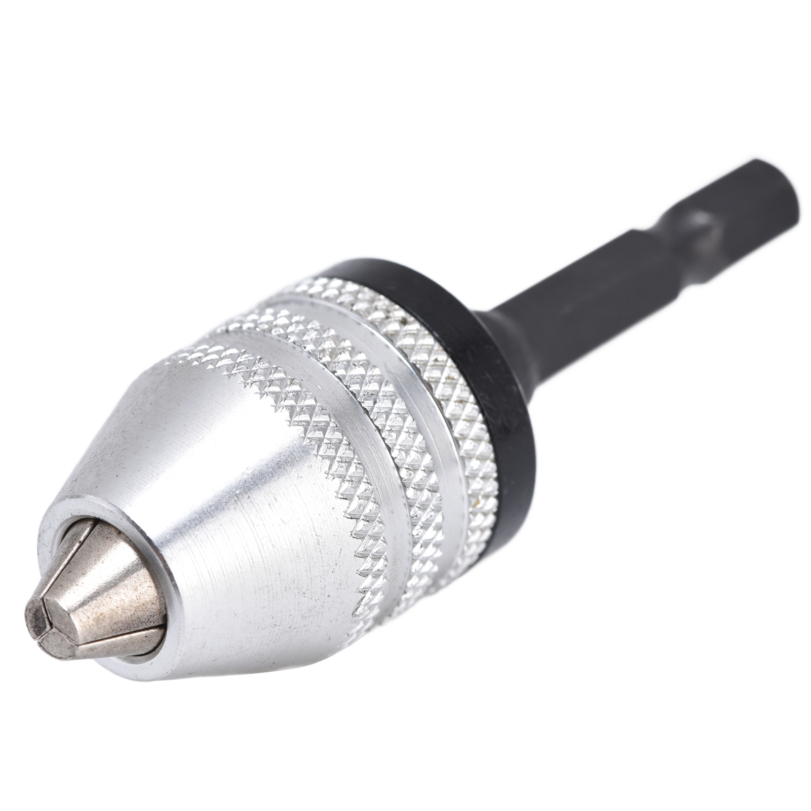 Schnellspannbohrfutter, Schlagschrauberadapter, 3-backen-konverter, 1/4"-sechskantschaft, 0,3–6,5 Mm Spannweite, Silber