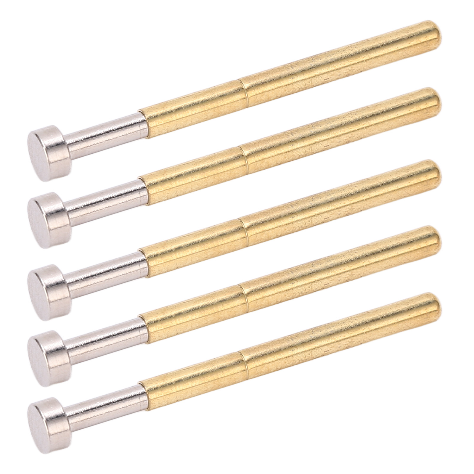 100 Pogo-pin-teststäbe, Flacher Kopf, Messingfeder, Rohrdurchmesser 2,36 Mm (0,1 Zoll), Länge 34 Mm (1,3 Zoll), Für Leiterplattentests, Packung Mit 100 Stück.