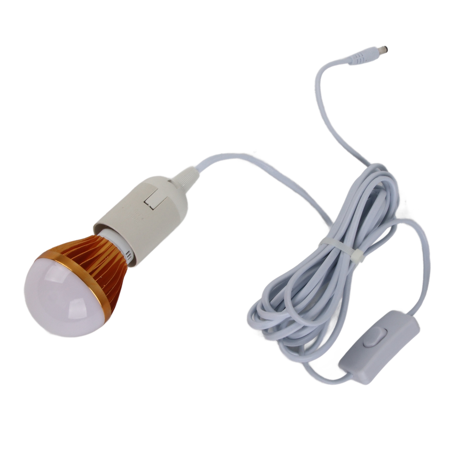 E27 5w 12v Warmweiße Solar-spiral-led-lampe Für Campingzelte, Mit 3 Meter Dc-kabel, Wasserdichte Außenbeleuchtung.