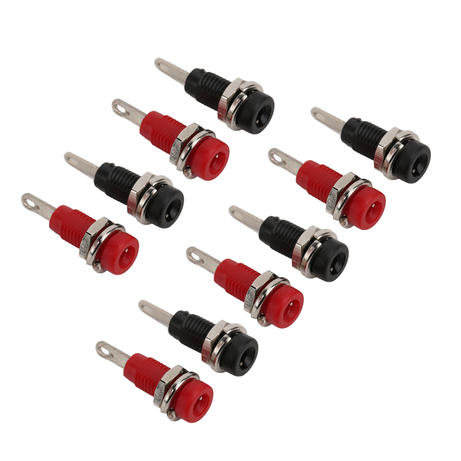 2-mm-bananenstecker, Schraubklemmenblockadapter Für Die Schalttafelmontage, Mit Interner Feder, Schwarz Und Rot, Paar