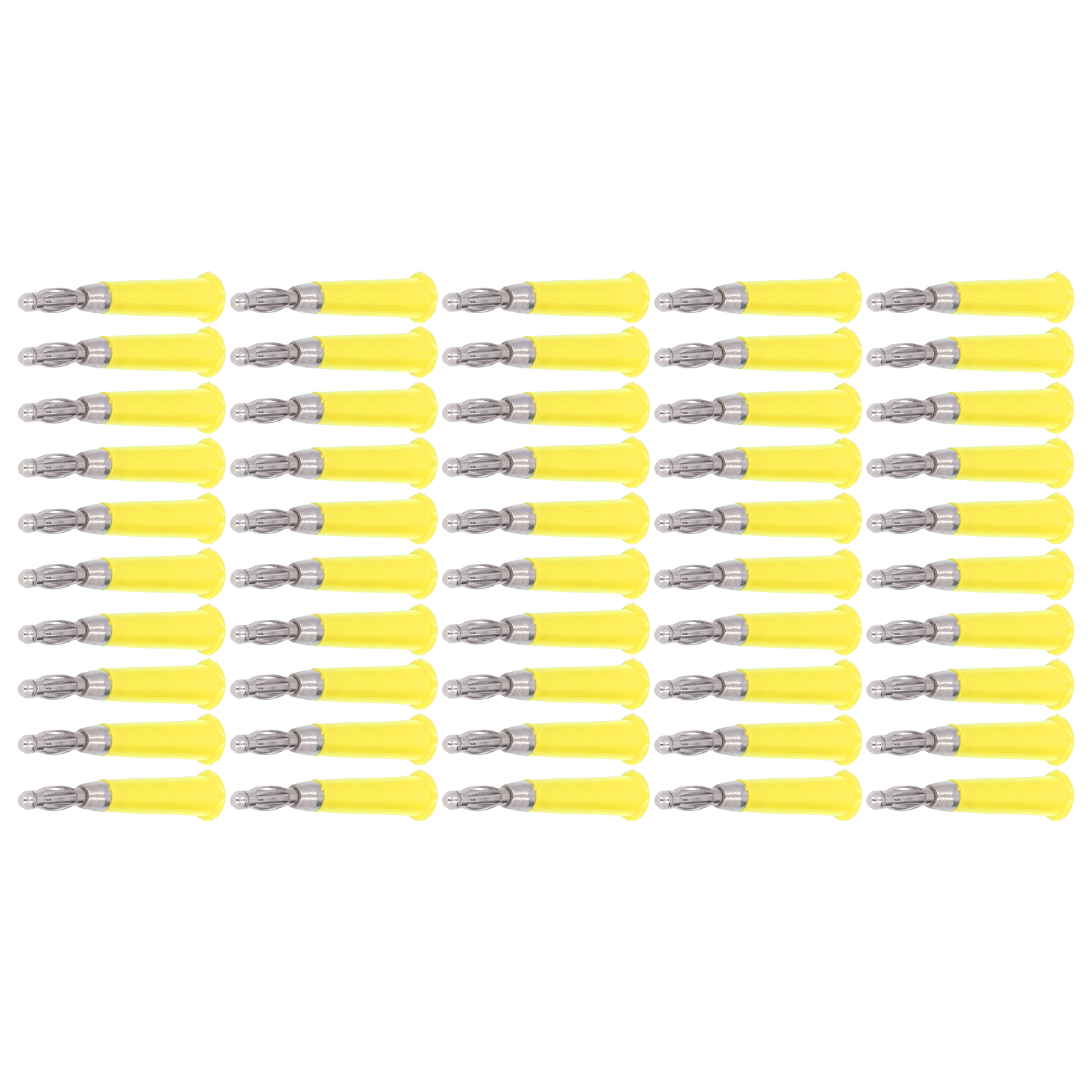 50 Gelbe Bananenstecker Aus Abs-zinklegierung Für Lautsprecher, 4-mm-stecker, 50er-packung