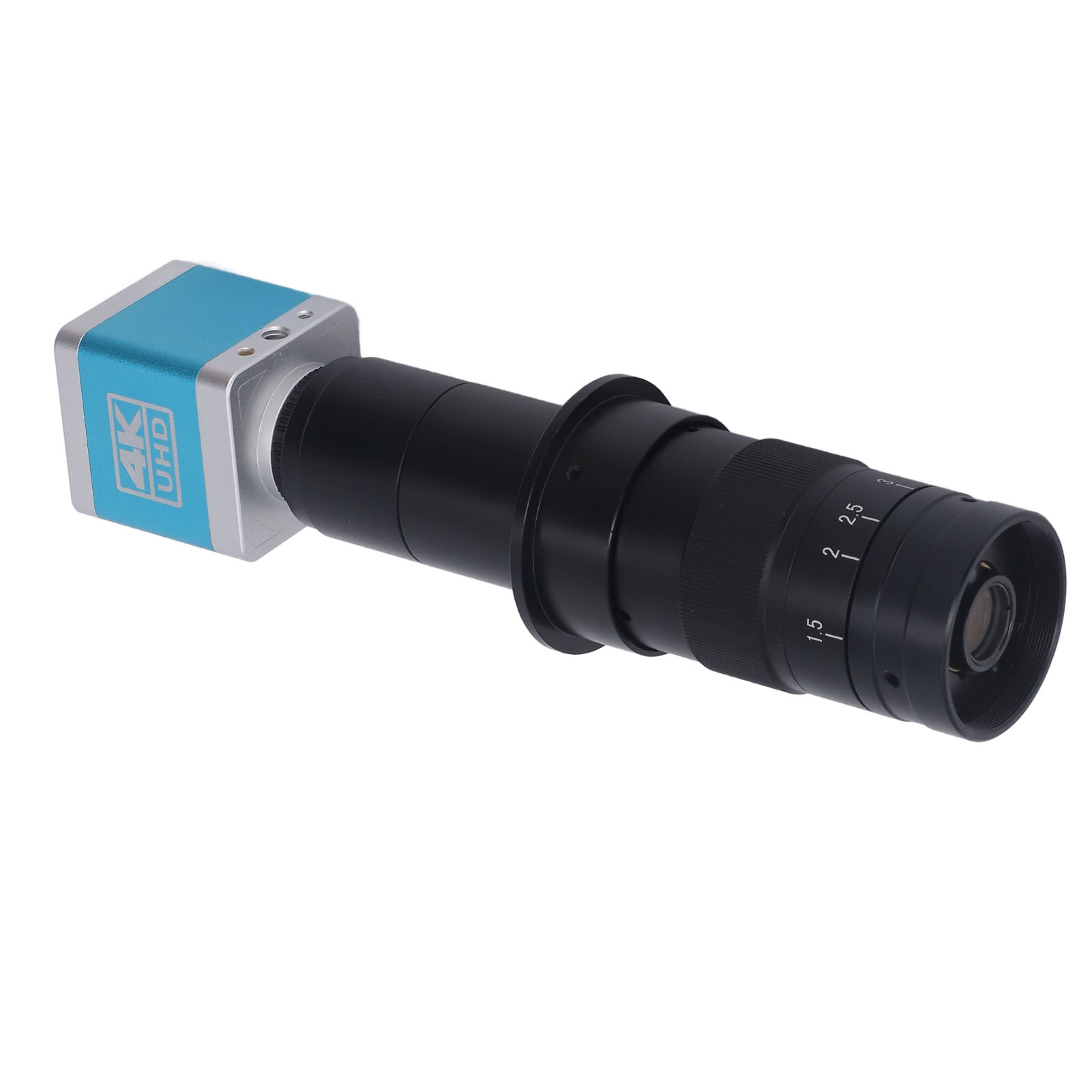 Industriemikroskopkamera Mit 4k-auflösung, 180-facher Vergrößerung, Zwei Ausgängen, Großem Sichtfeld, Fernbedienung Und Eu-stecker (100–240 V).