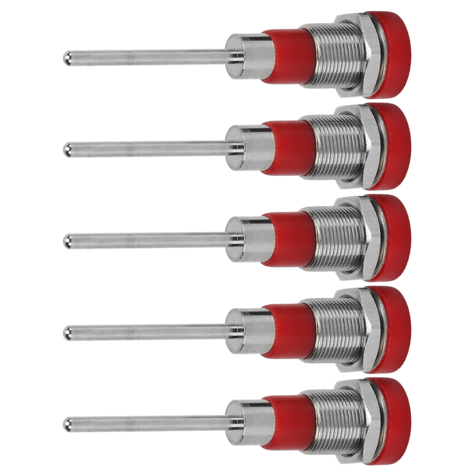 Set Mit 5 Bananensteckern, 4-mm-klinkenbuchse, Vernickeltes Messing, Anschlussklemmen-set J.40013, Rot