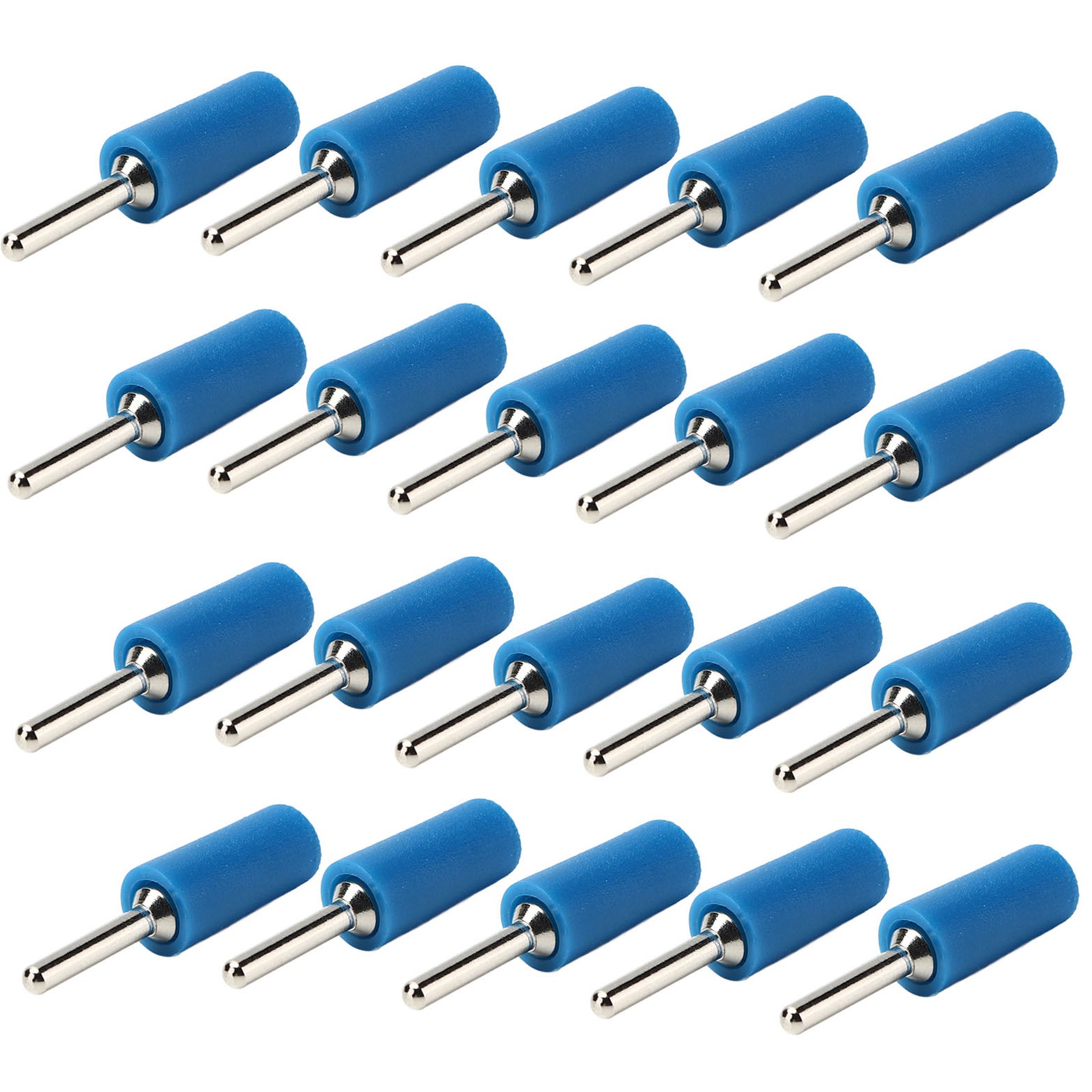 Packung Mit 20 Blauen, Vernickelten 2-mm-bananensteckern Aus Messing, Wasserdichtes Zubehörset Für Elektrische Verkabelung