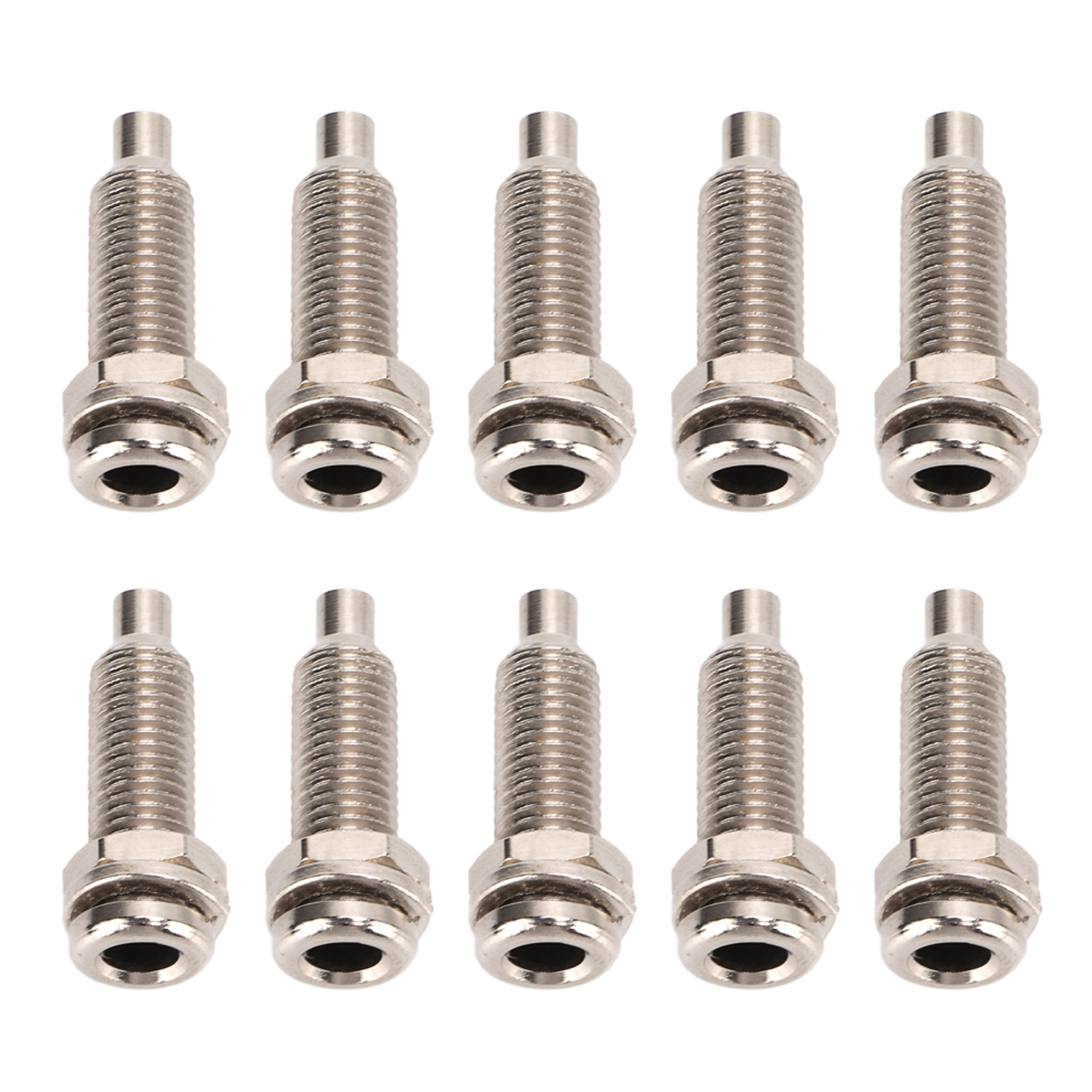 Packung Mit 10 Vernickelten Messing-klemmenblöcken (4 Mm), M6-muttern Und Bananensteckern Für Schalttafeln, Elektronik- Und Industrieanlagen