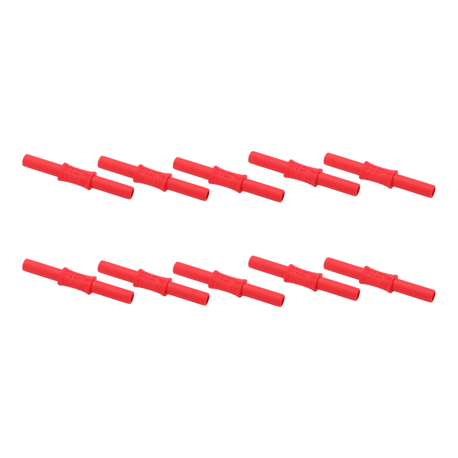 10 Stück 4-mm-bananenstecker-verbinder (weiblich-weiblich) J.20009, Isolierter Steckdosenadapter, Rote Bananenstecker-verlängerung