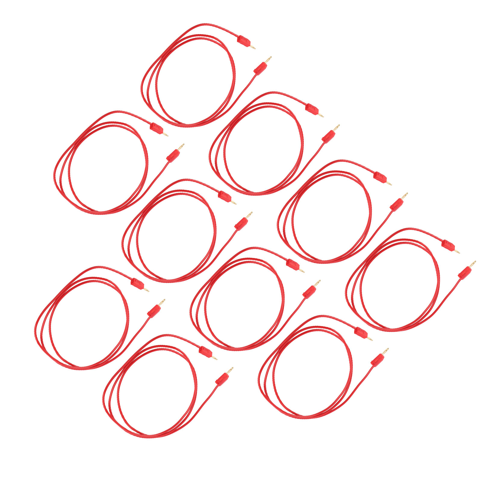 Packung Mit 10 Roten 2-mm-bananensteckern Für Messleitungen, Messing-bananenstecker, Pvc-kabel Für Multimeter, Elektrische Messklemmen