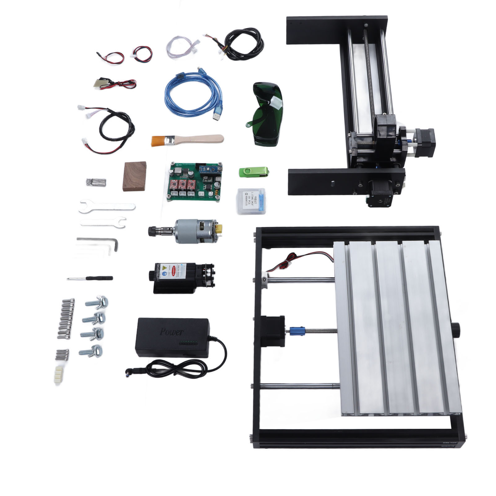 2,5-w-cnc-lasergravierer Mit Hoher Lichtleistung, Kurzschlussschutz, Gravier- Und Schneidemaschine, 100–240 V Wechselstrom, Eu-stecker