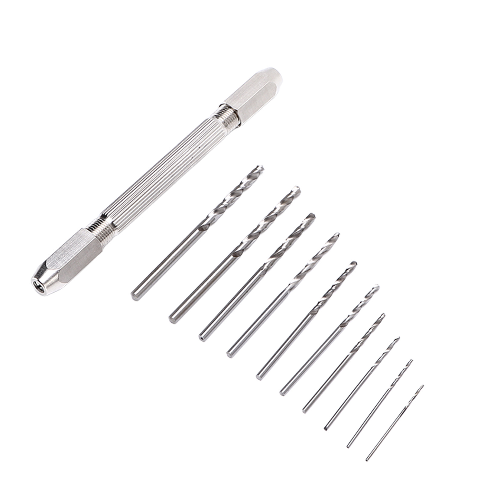 Robuste Und Rostfreie Doppelgriff-handbohrmaschine, 3-backen-bohrfutter Mit 2 Spannringen, Ergonomischer Griff Mit Spiralbohrer, 2-teiliges Set