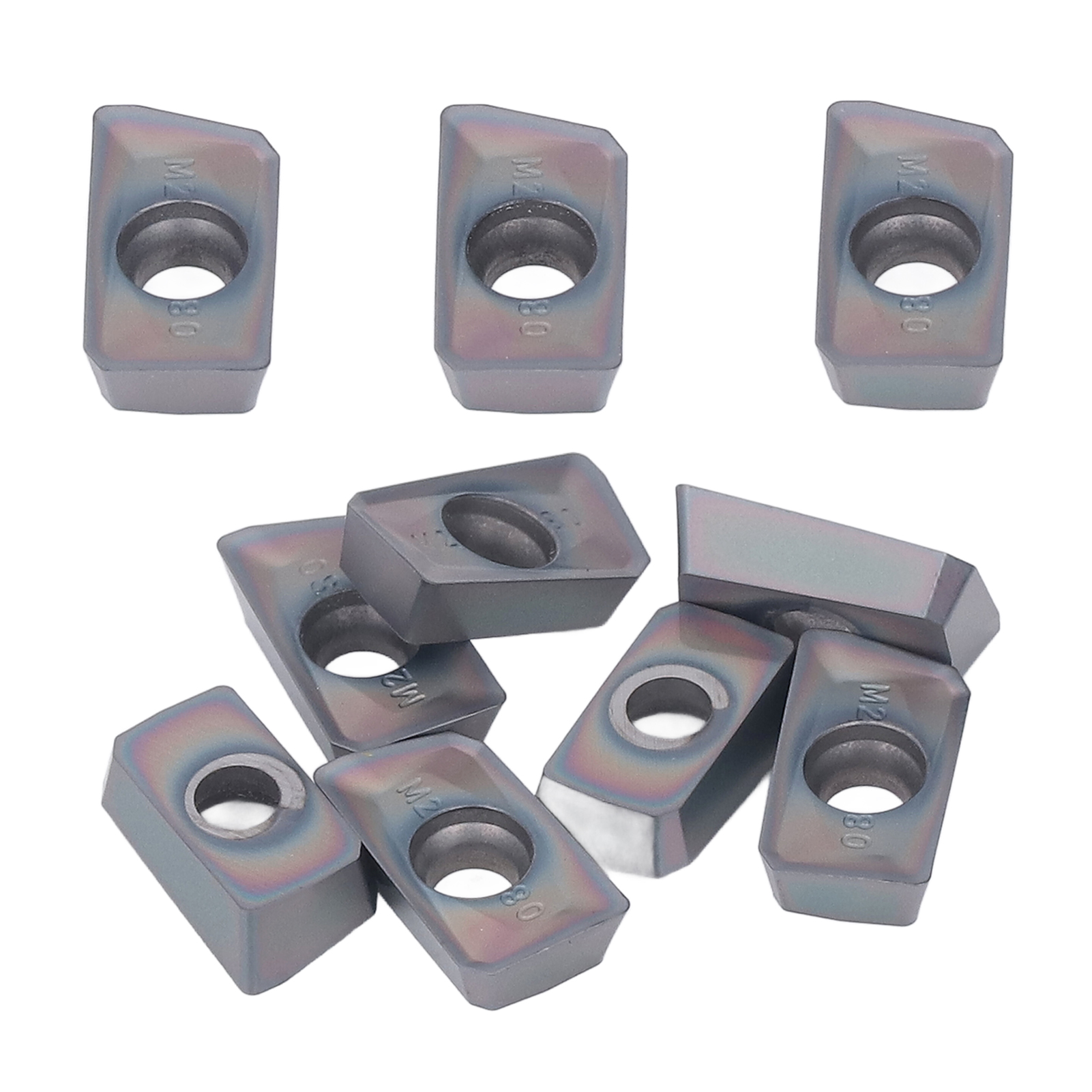 Satz Mit 10 Hartmetall-drechselmessern Für Cnc-bearbeitung, Beschichtete Schneid- Und Fräsmesser