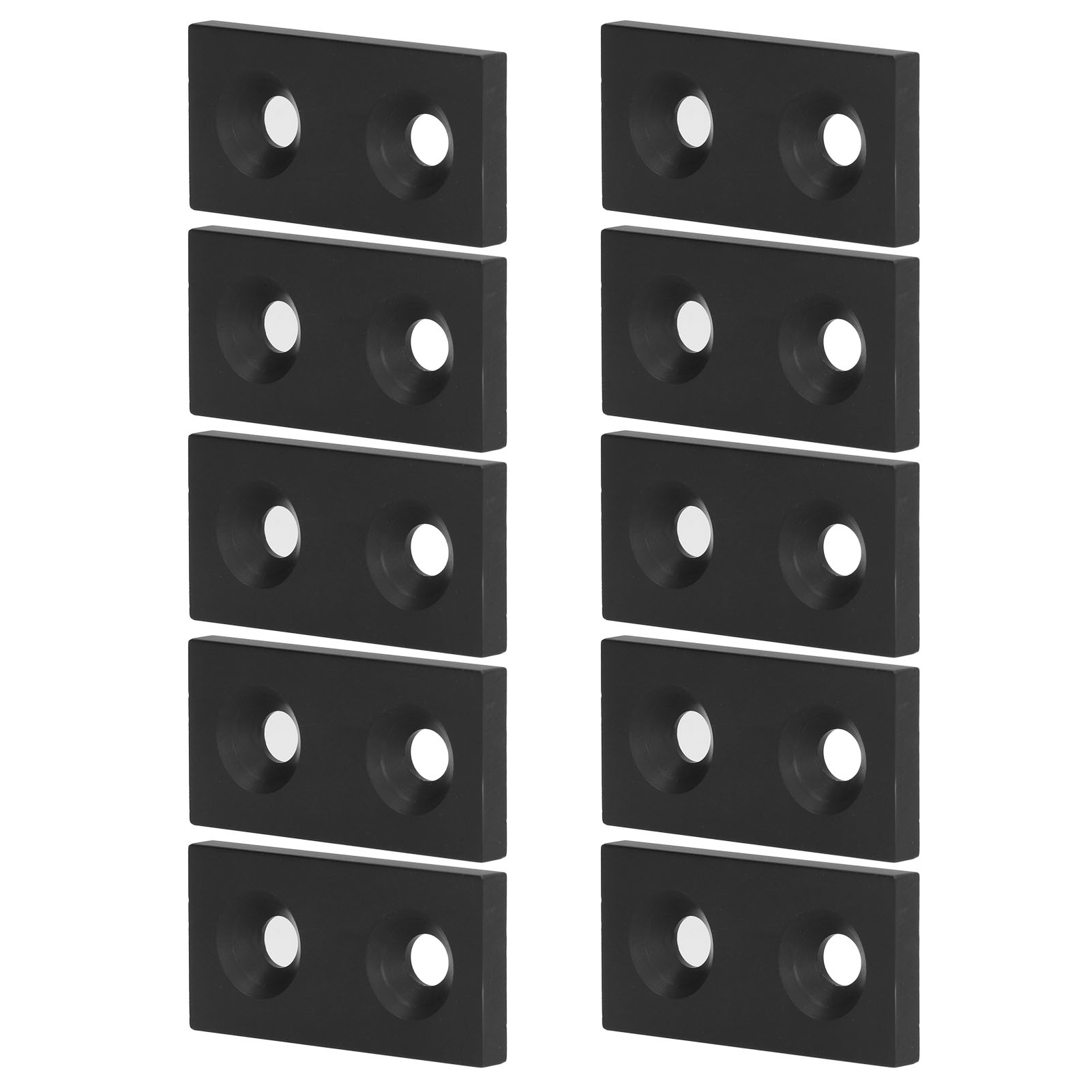 Doppellochabdeckungen Aus Aluminium 3060, 10 Profilendkappen, Abdeckung Aus Metalllegierung, Schwarze Lineare Bewegliche Teile