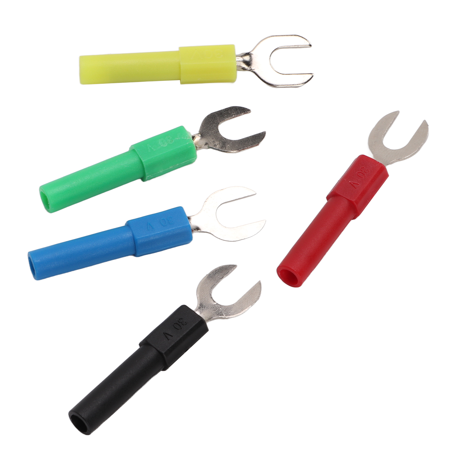 10-teiliges Elektrisches Steckverbinderset Mit Gabel Und Kabel, Pvc Und Messing, Max. 10 A, 6 Mm/0,2 Zoll Y-förmige Bohrung, 4 Mm U-förmiger Bananenstecker