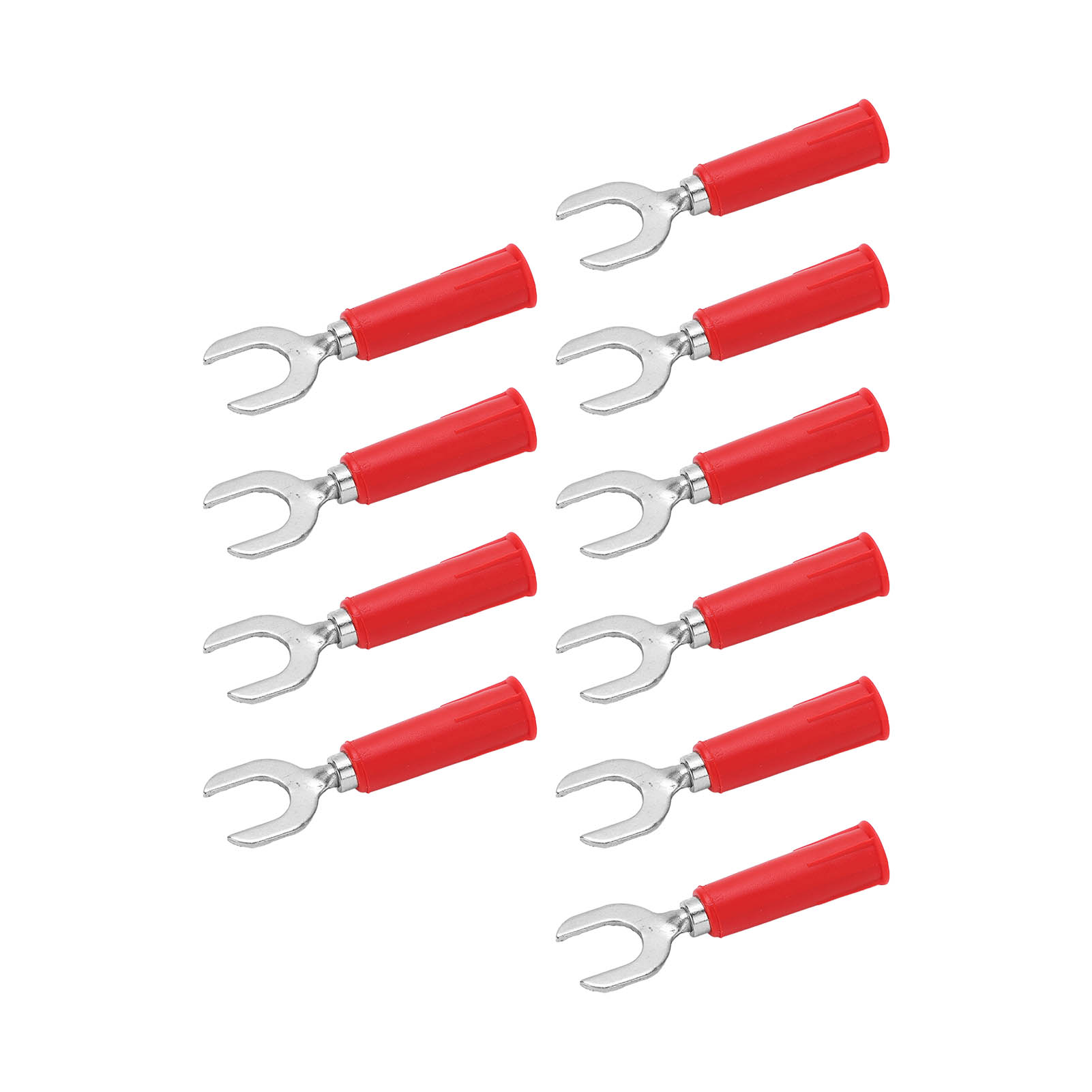 Elektrischer Steckverbinder 10 Stück Bananenstecker Gabel 4mm, Buchse 8mm, Messingverbinder Rot Pvc, U-förmiger Stecker Für Verdrahtung.