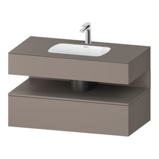 Duravit Einbauwaschtisch-Möbel-Set Qatego 100x55x60cm, bas. ma, Konsolen-Waschtischunterbau
