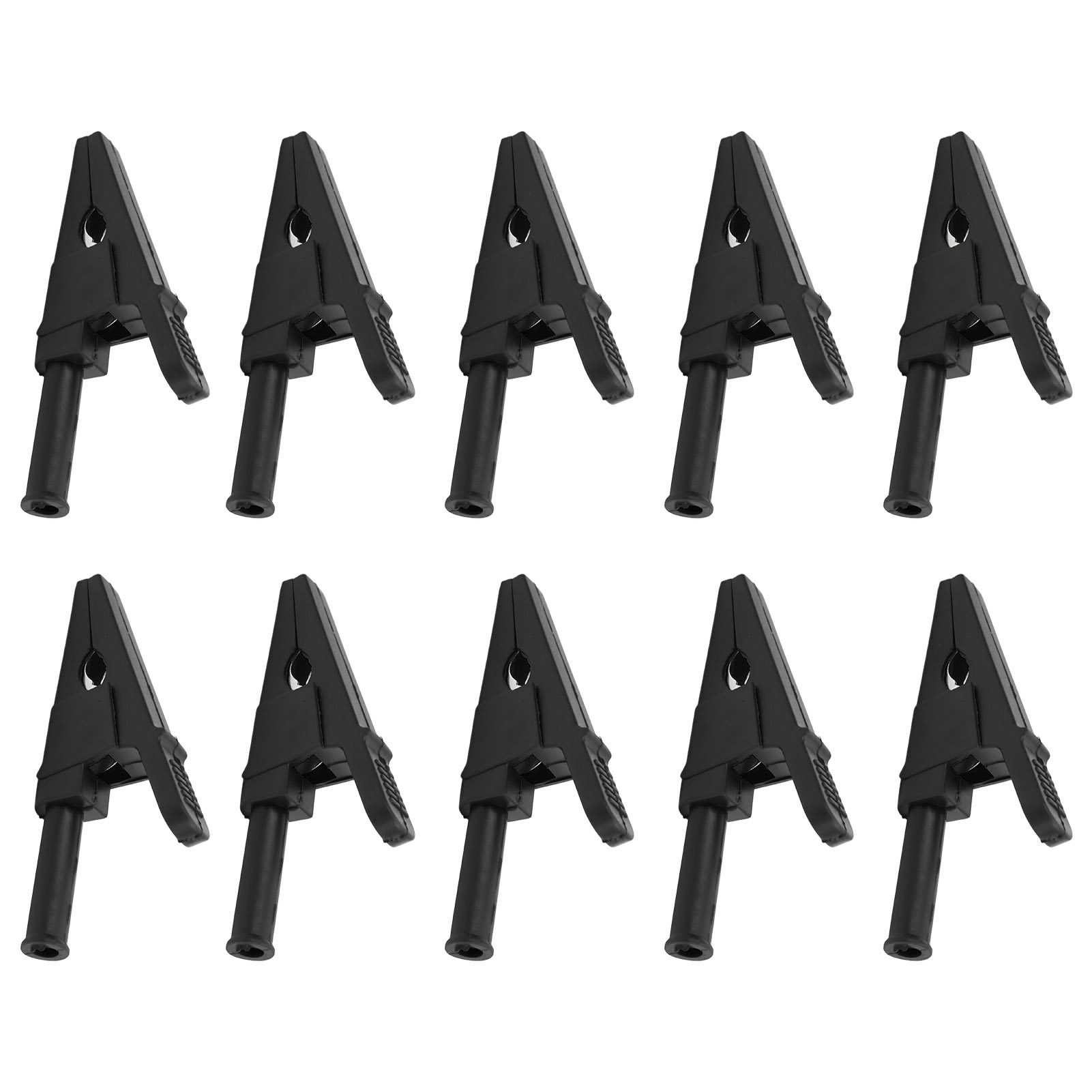 10 Prüfklemmen 20 Mm, Optimale Leitfähigkeit, Sicherheitsmessklemmen Mit 4-mm-buchse Für Elektrische Stromkreise, Schwarz