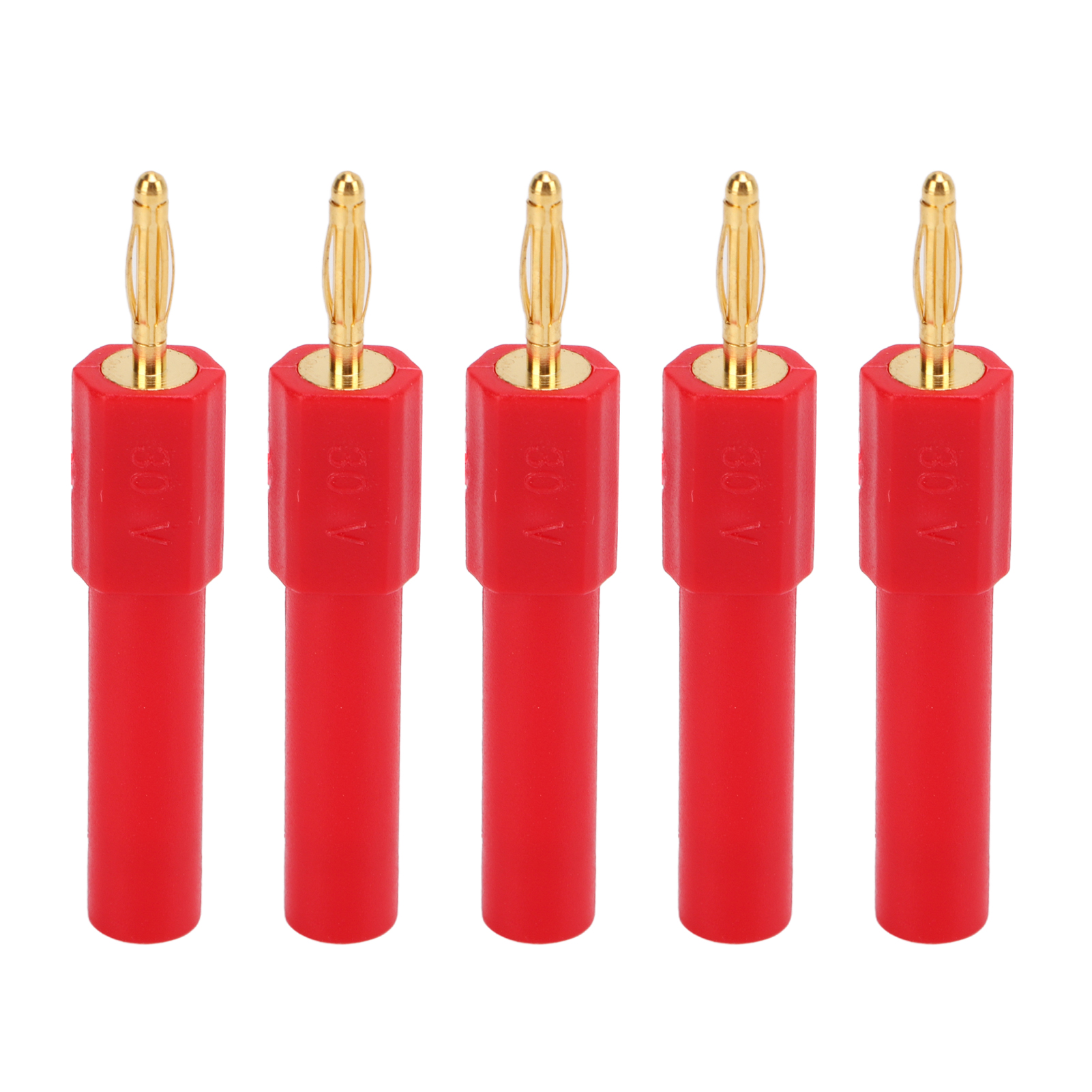 Packung Mit 5 Konvertierbaren Bananensteckern (2 Mm Auf 4 Mm), Zuverlässige Verbindung, Hervorragende Leitfähigkeit, Roter Adapter Für Audio- Und Messkabel