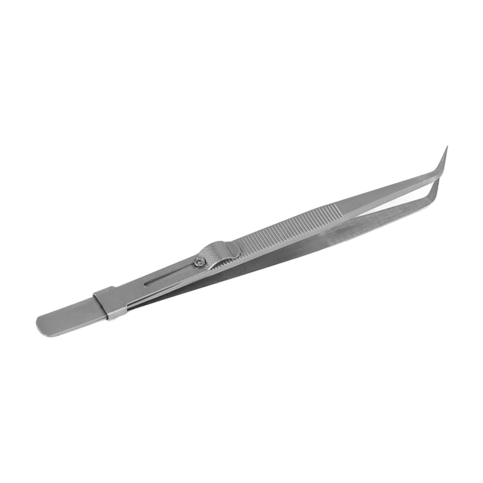 Pinzette Aus Legiertem Stahl, Verstellbarer Schiebeverschluss, Antimagnetisch Für Elektronikreparaturen, Gebogene Spitze