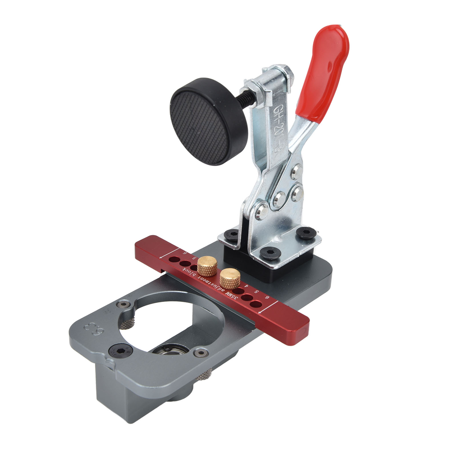 Verstellbare Holzbohrmaschine, Scharnierbohrlehre, 35-mm-positionierhilfe, Handstanzwerkzeug, Grau