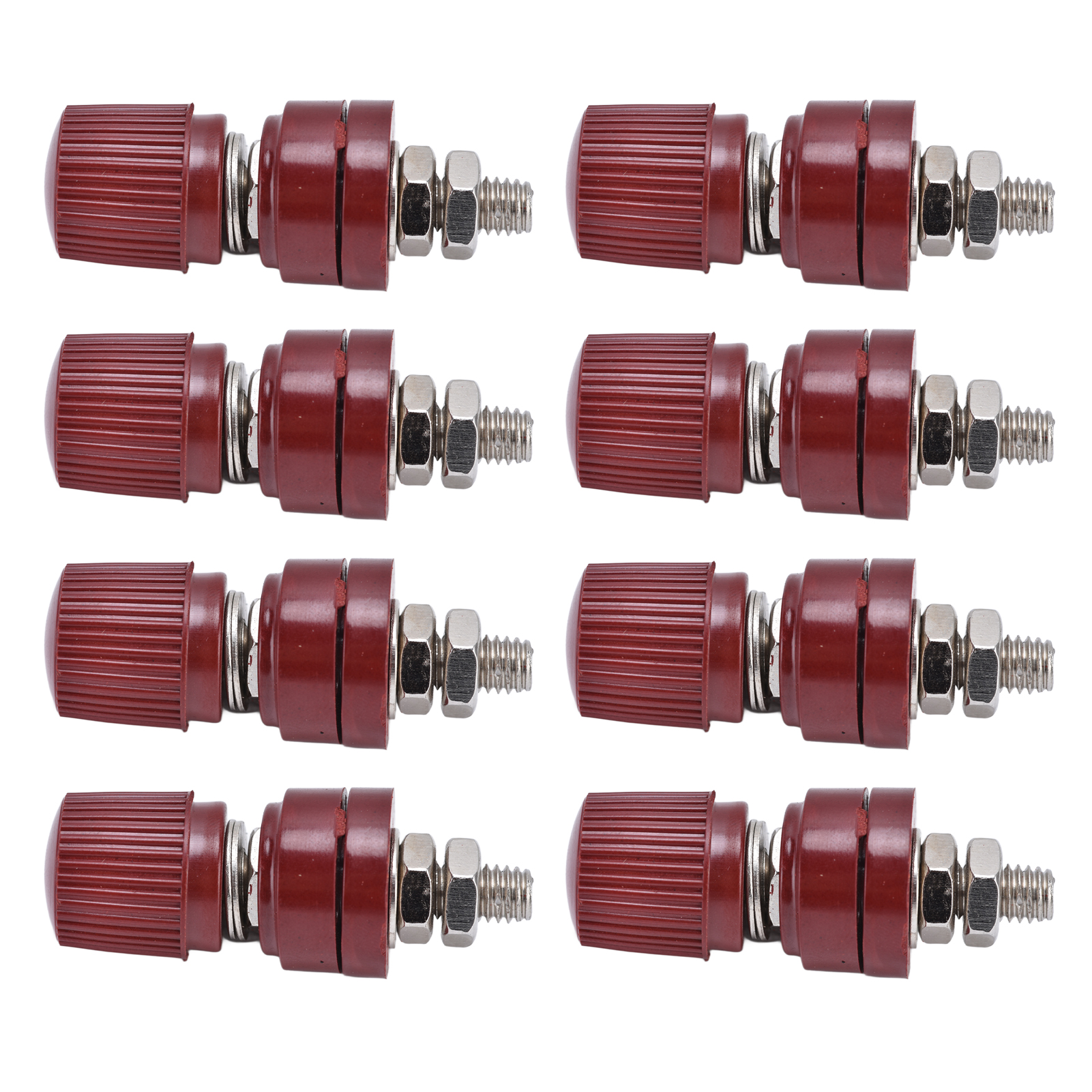 10 Stück Spannungsregler-wechselrichter-anschlussklemmen, 32 Mm Schraube M6, 44 Mm Länge, 0 V–380 V, Rot, Geräteanschlussklemmen