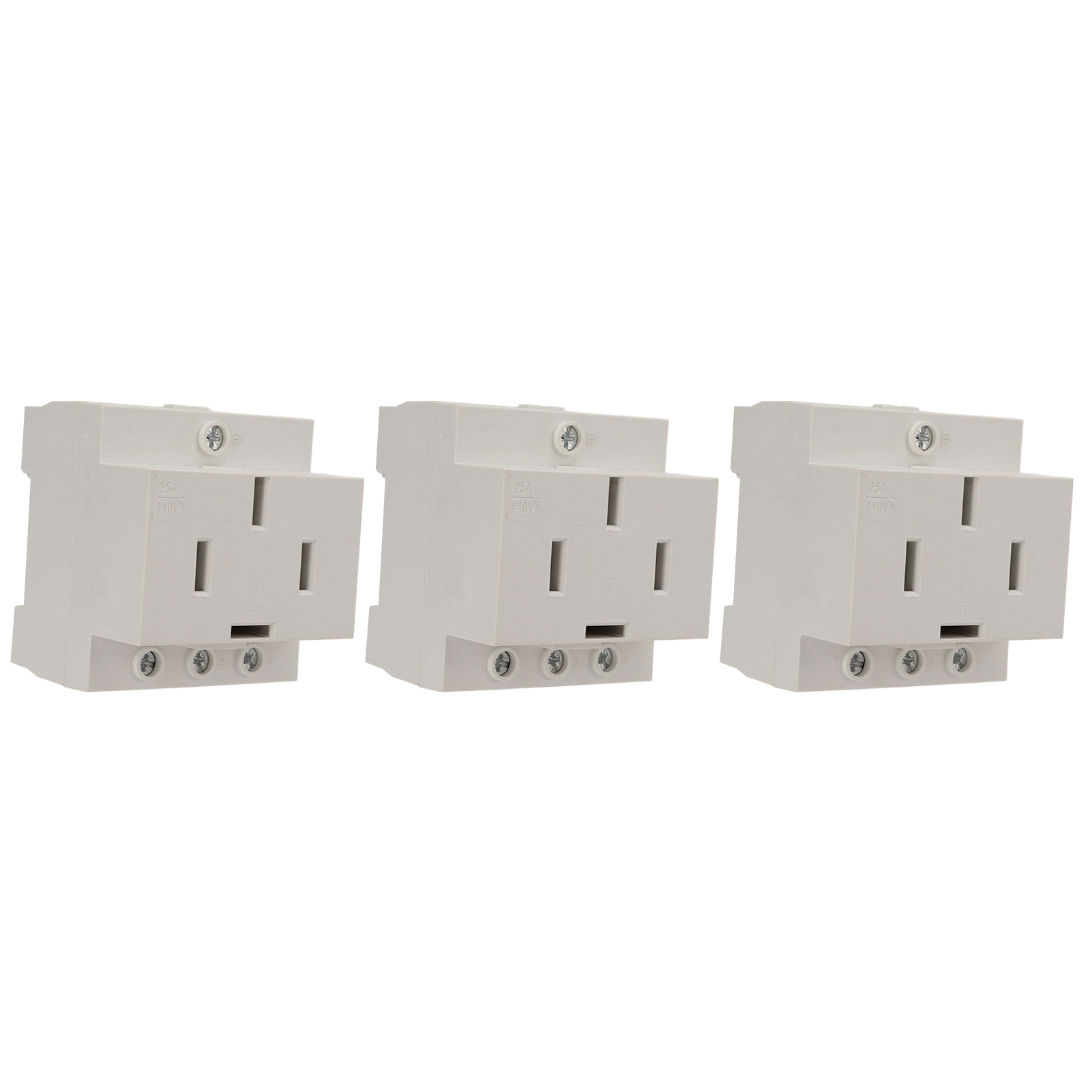 Programmierbare, Flammhemmende Steckdose, 440 V Ac, 30 A Zeitschaltuhr, Hohe Überlastfähigkeit, Einfache Installation, 3er-pack, Hitzebeständiger Zeitschalter