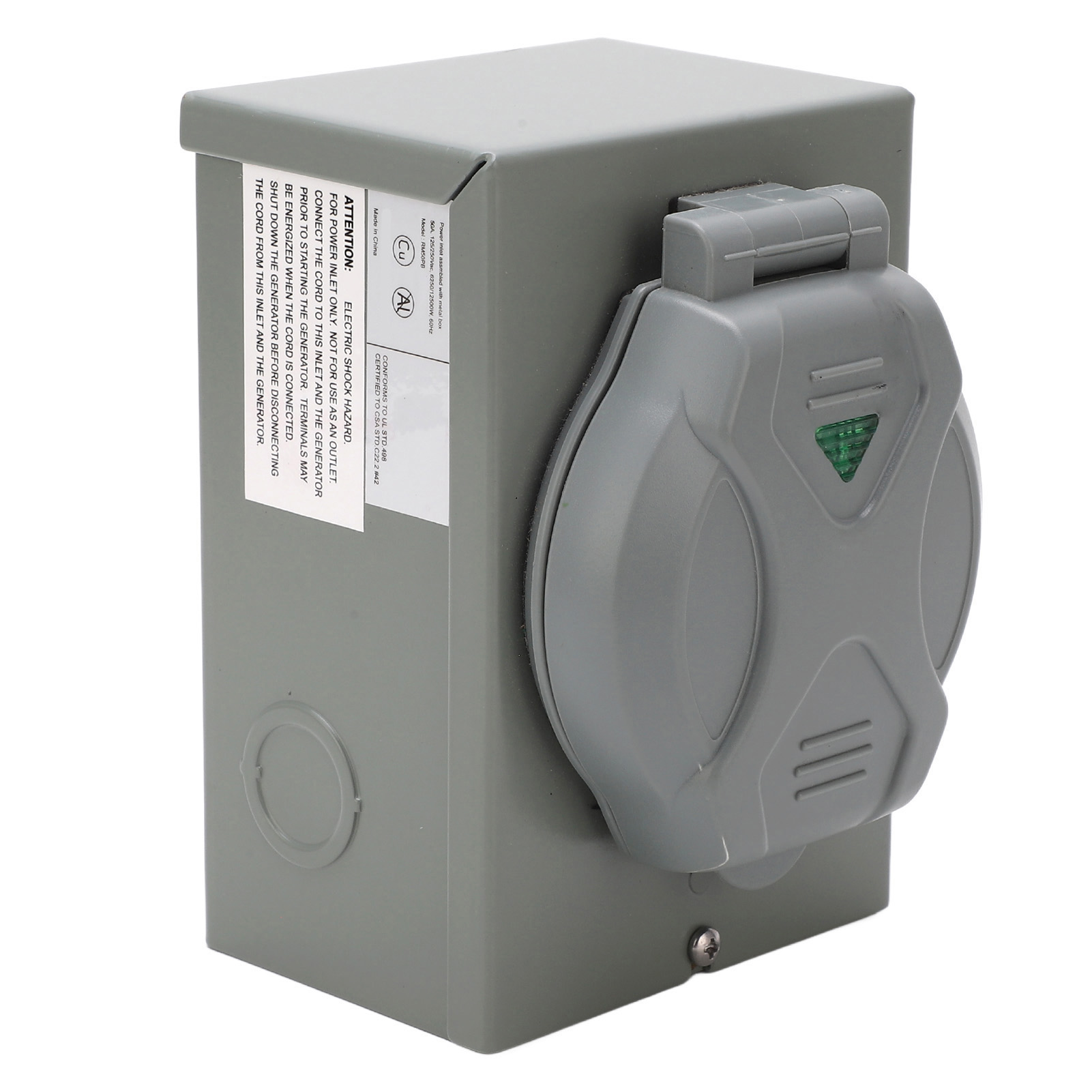 50-a-stromanschlussdose Aus Aluminiumlegierung, 12500 W Ac 125 V/250 V, Wetterfeste Außensteckdose Für Generatoren, Robuste Anschlussdose