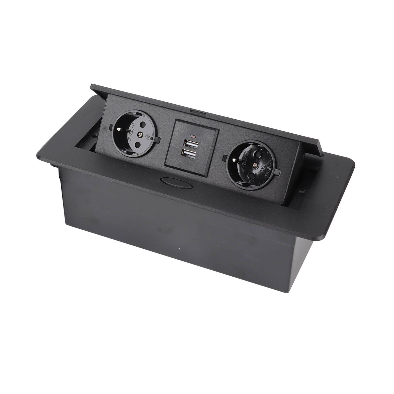 Tischanschlussdose Mit 2 Usb-anschlüssen, Feuerfester Und Wasserdichter Einbausteckdose, Tischsteckdose, 250v Eu-stecker.