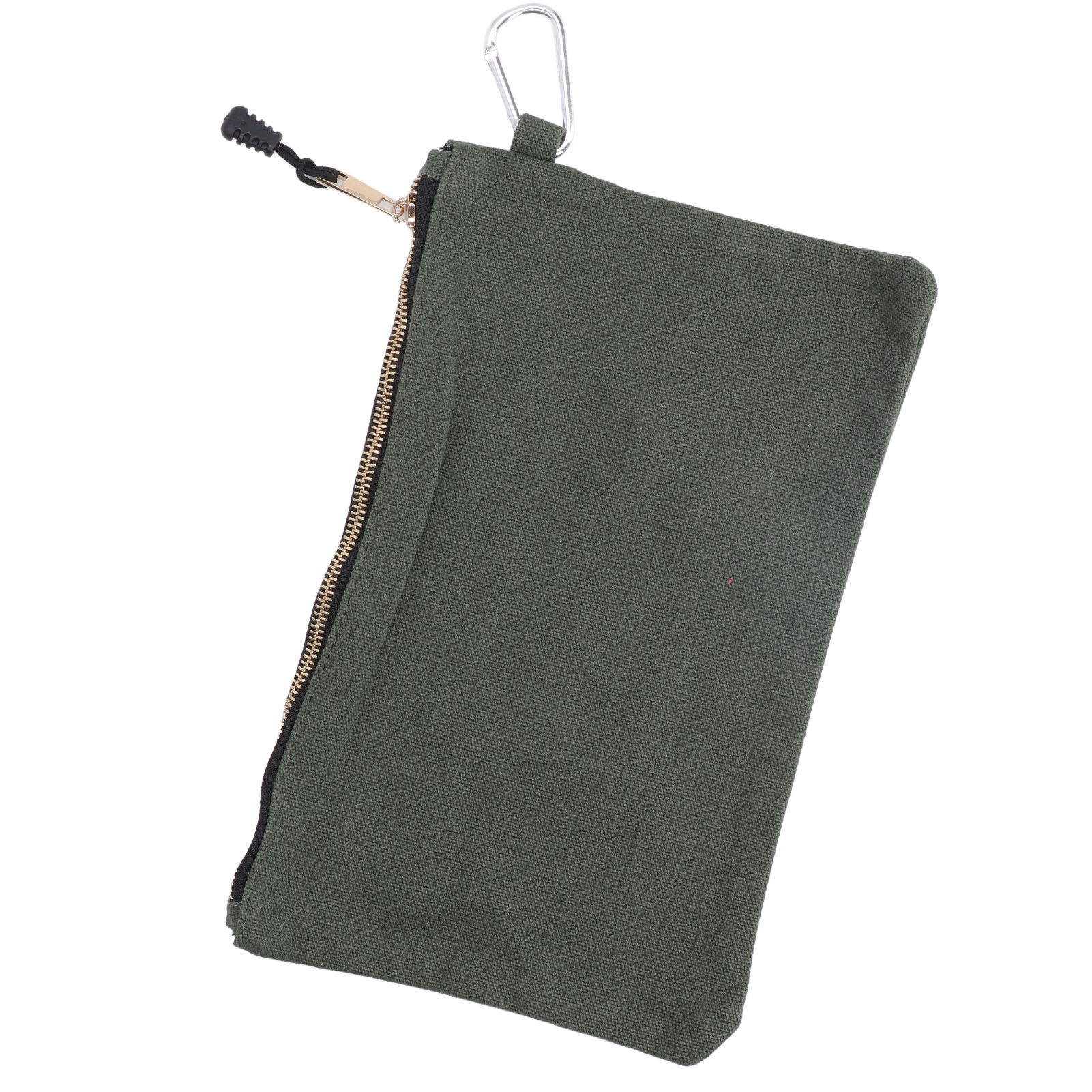 Wasserdichte Werkzeugtasche Aus Canvas Mit Reißverschluss, Tragbare Tasche Mit Karabinerhaken, Olivgrün, Vielseitige Aufbewahrungsmöglichkeit