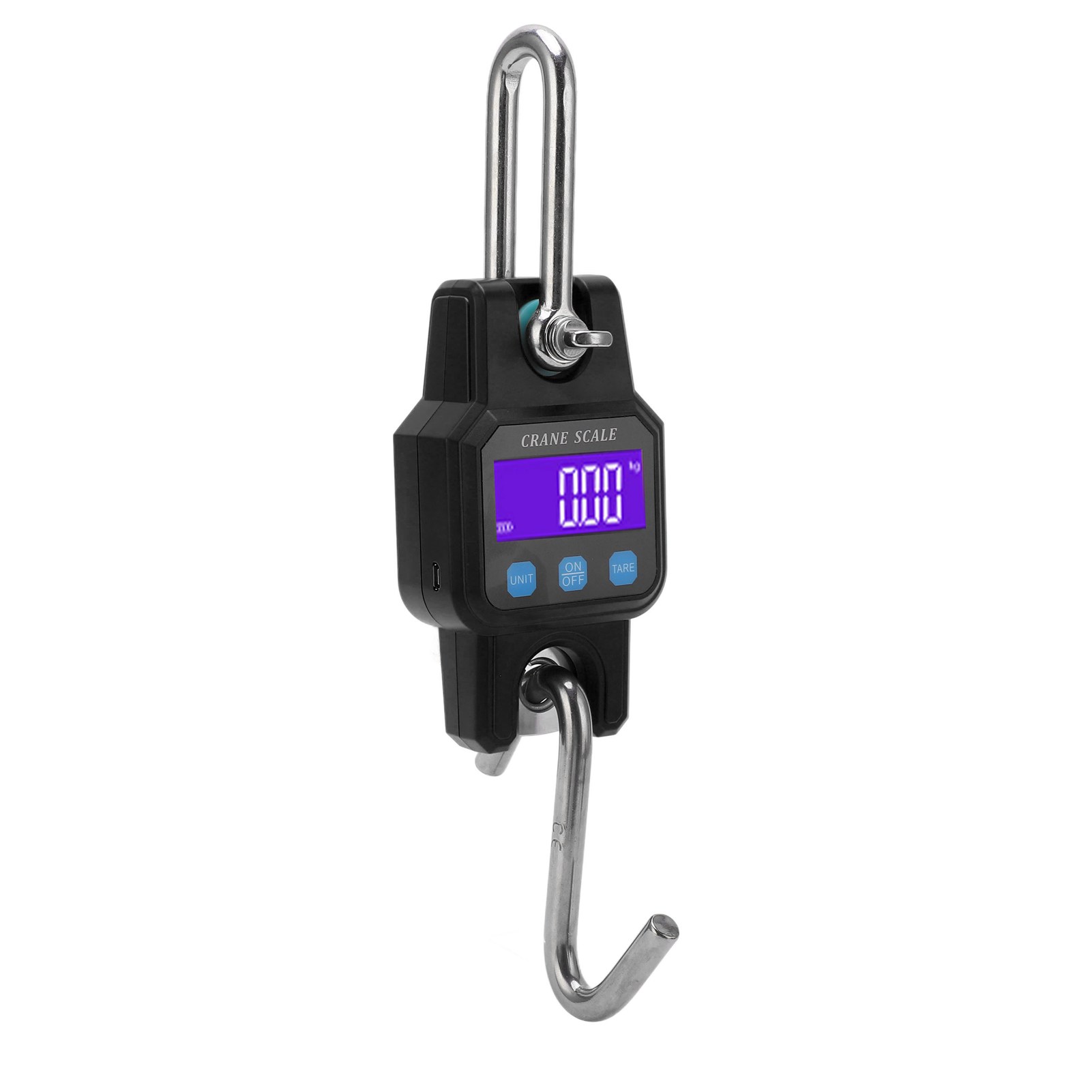 Digitale 300-kg-waage Mit Hintergrundbeleuchtetem Display, Hebevorrichtung Mit Haken, Schwarze Hängewaage Für Lager Und Industrie