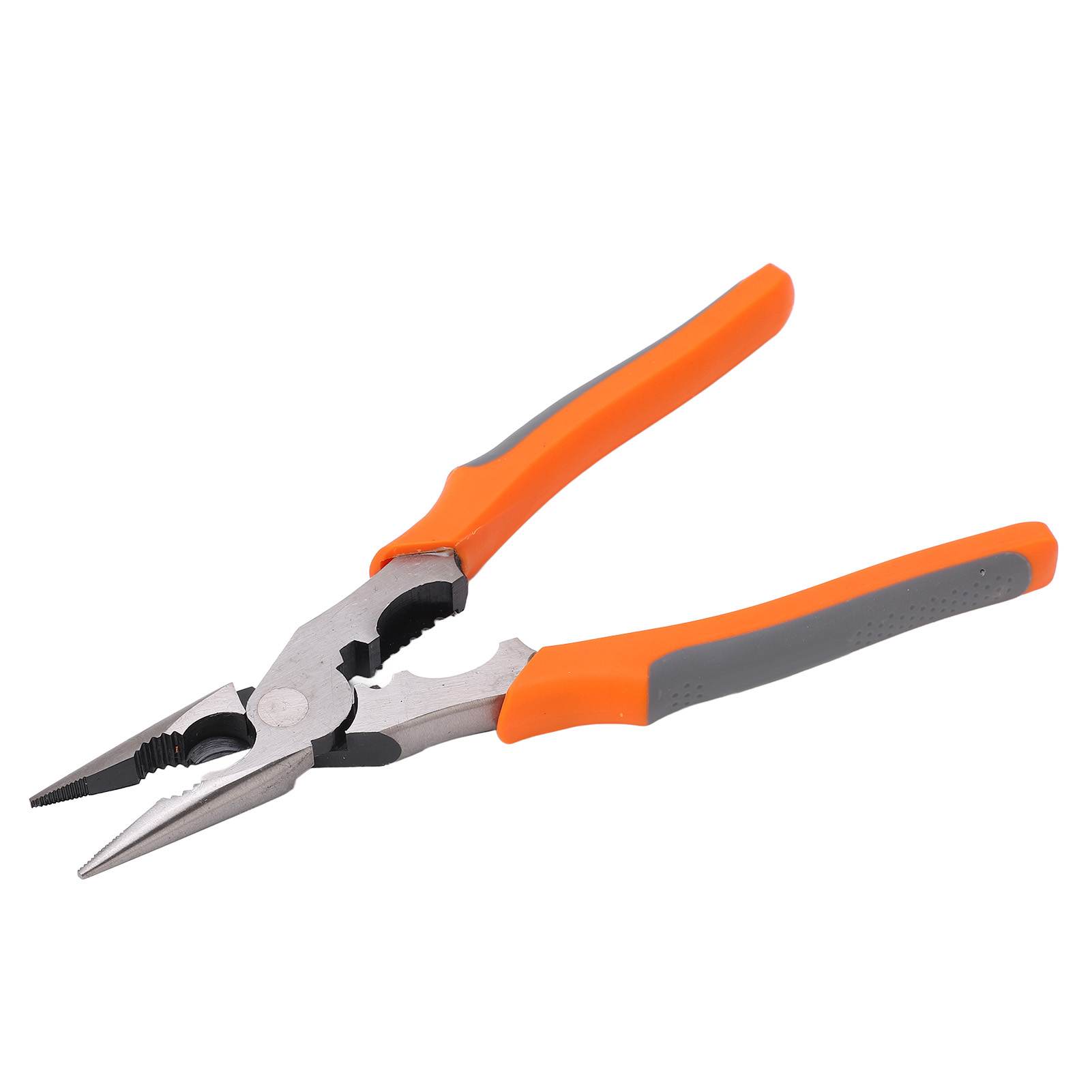 Abisolierzange, Schnelles Und Präzises Schneiden, Rutschfester Griff, Lange Orange Spitzzange, Zeitsparendes Werkzeug, Scharfer Kabelschneider, Komfortabler Ergonomischer Griff.
