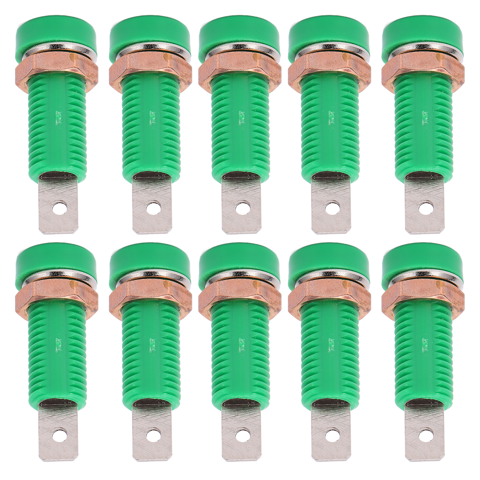 4-mm-bananenstecker, 10 Stück, Schraubbuchse, Paneladapter Für Elektronische Instrumente, Grün, Klemmenblockmontage.