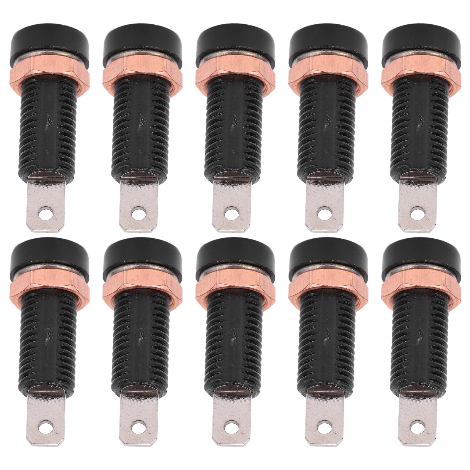 4-mm-bananenstecker, 10 Stück, Gehäusemontageanschluss Für Elektronische Instrumente, Paneladapter, Doppelbuchse, Schwarz, Schrauben Enthalten.