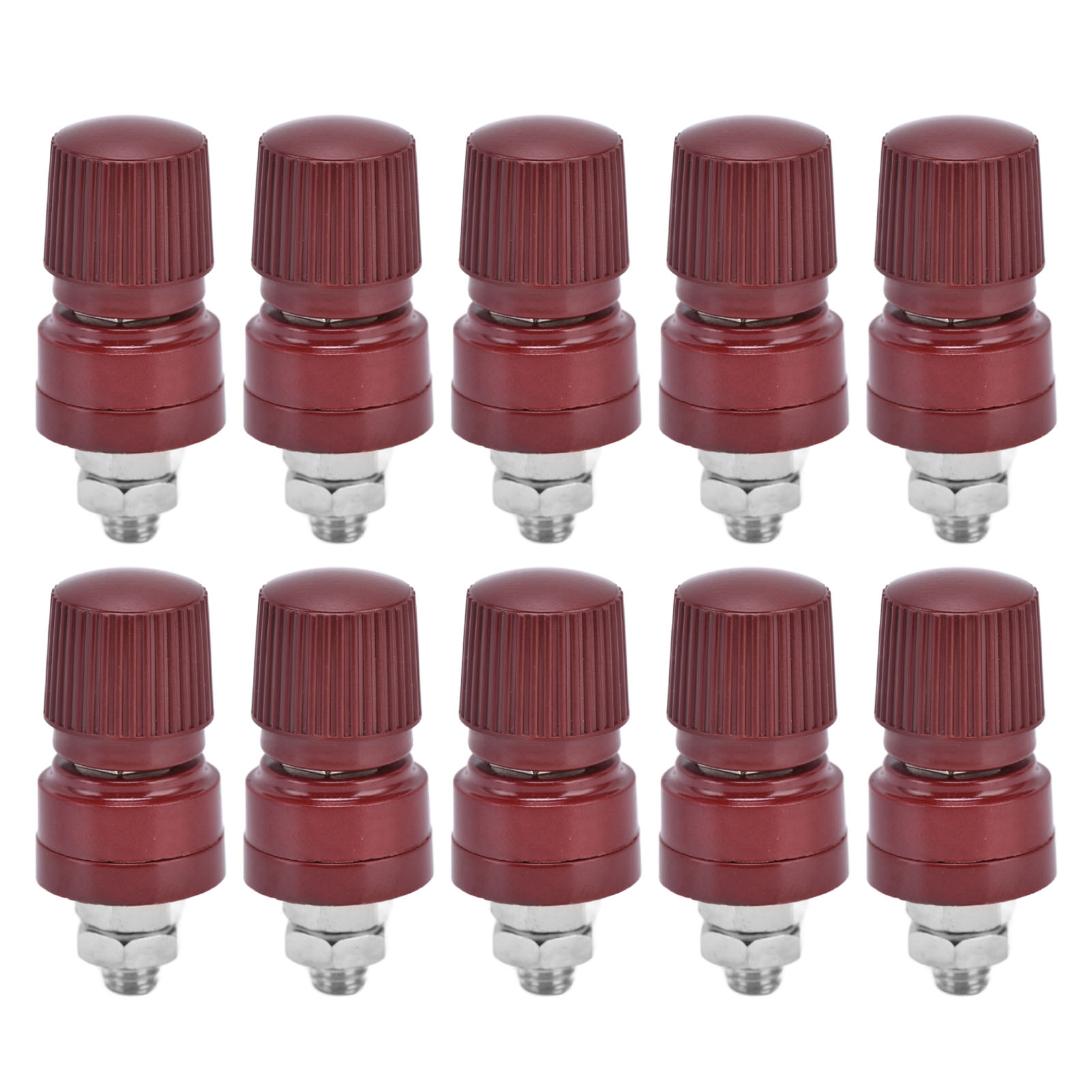 Packung Mit 10 M6-gewindelötklemmen Aus Vernickeltem Messing, 0–380 V, Rot