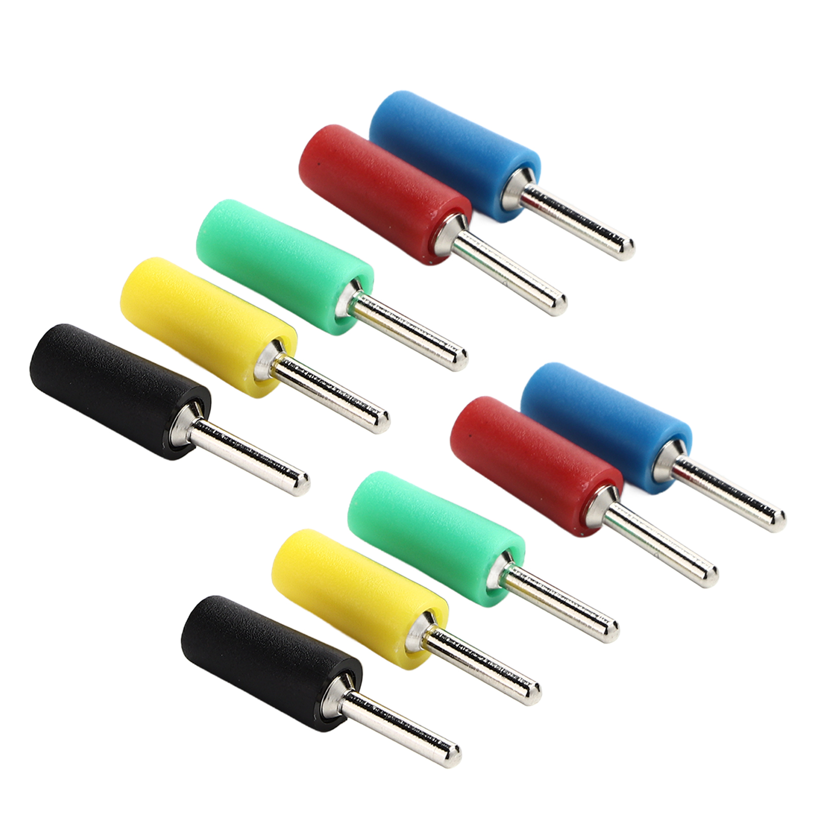 Packung Mit 10 Vernickelten Bananensteckern Aus Messing, 2 Mm Gerader Stift Für J.10001 Federbuchse, Panelanschluss