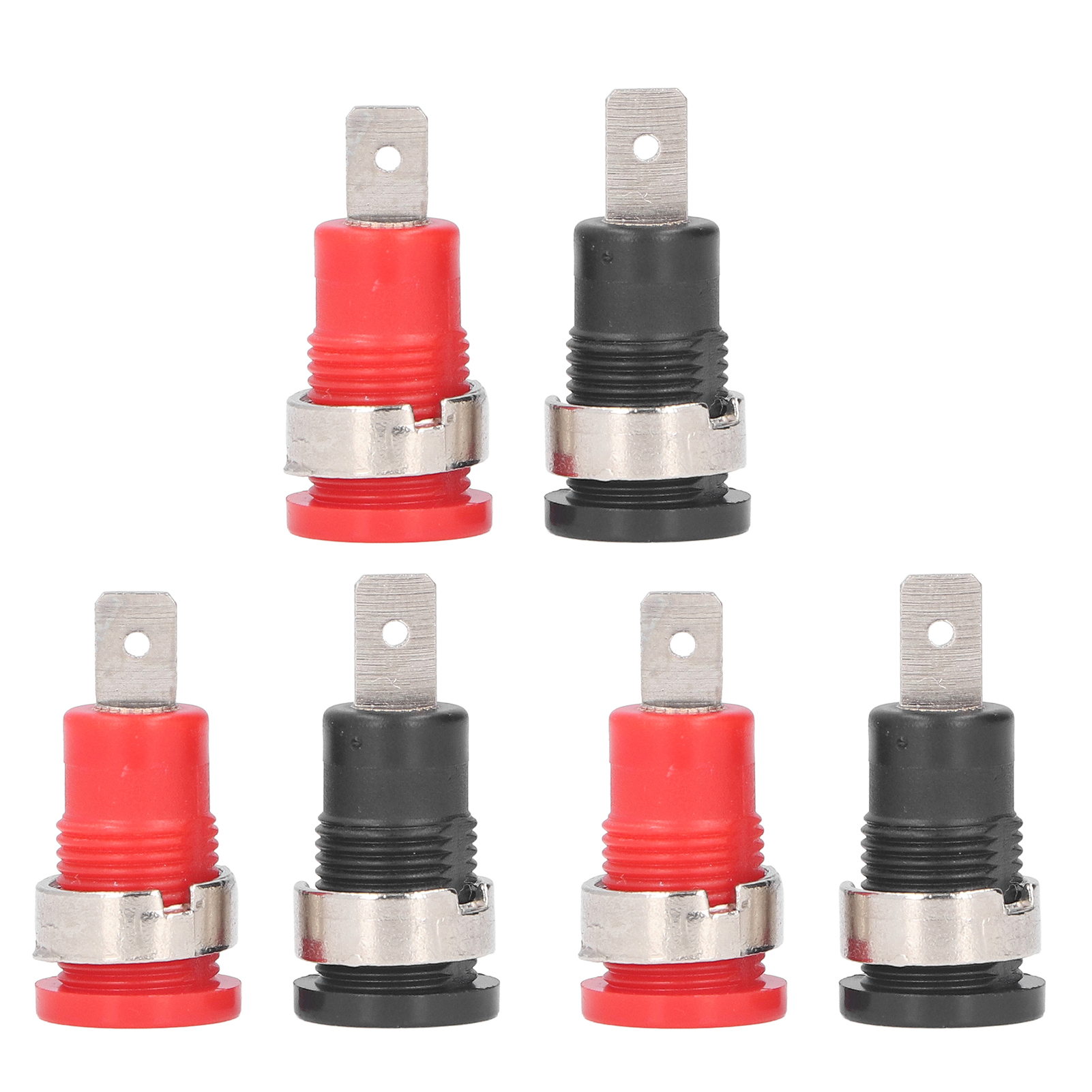 Packung Mit 10 Bananensteckern (4 Mm), Rot/schwarz Vernickelt, Federbelastete Sicherheitsbuchsen Für Elektronische Und Industrielle Geräte