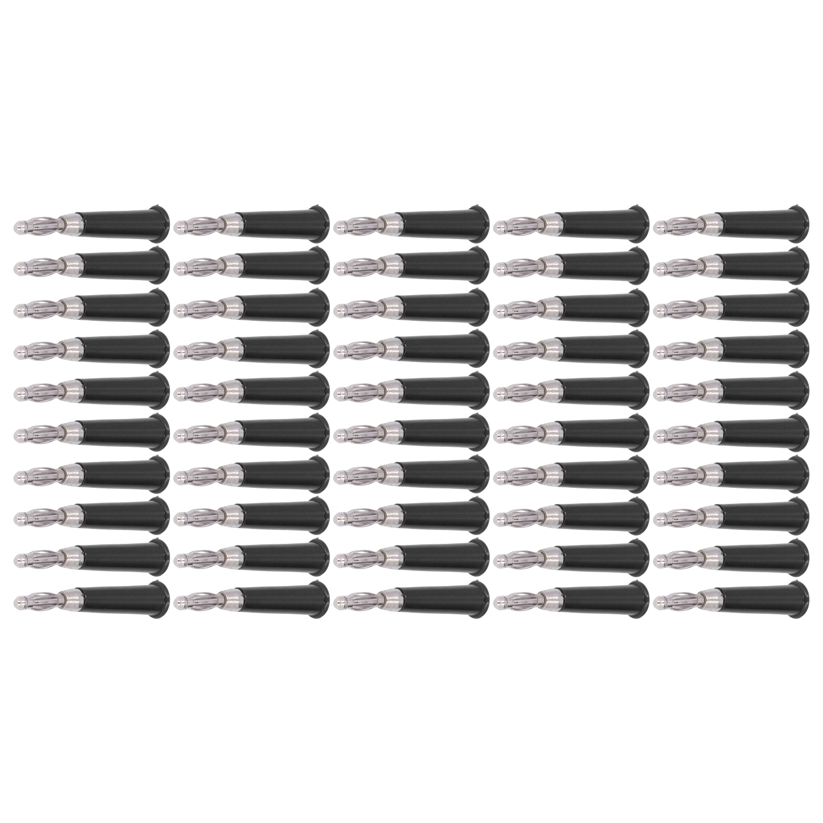 50 Geschweißte Bananenstecker Aus Abs-zinklegierung, Lautsprecheranschluss 4 Mm, Schwarz, 50er-packung