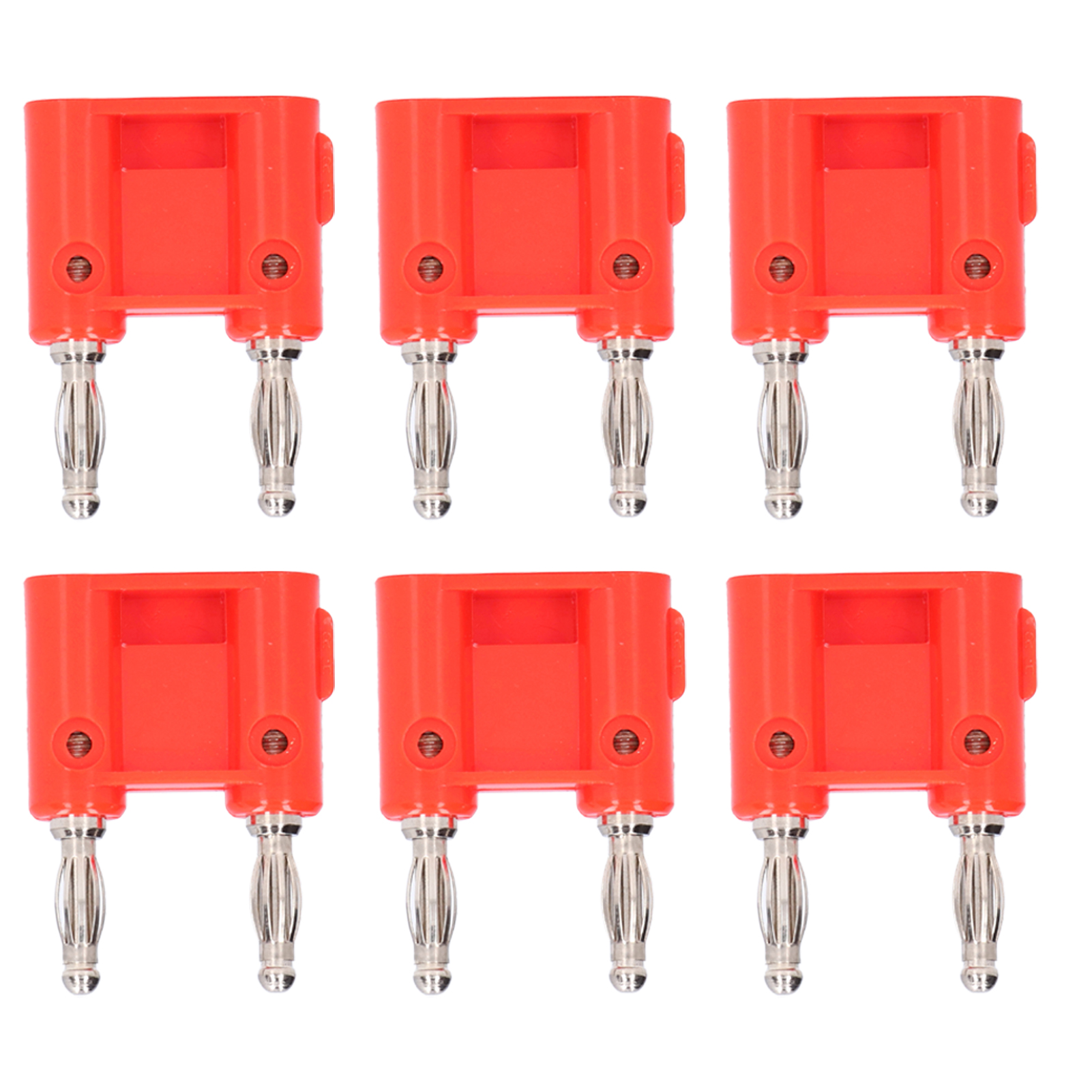 Packung Mit 10 Pe-messing-bananensteckern (2-wege), Doppelbananenstecker Für Elektronische Und Kfz-instrumente, Rot